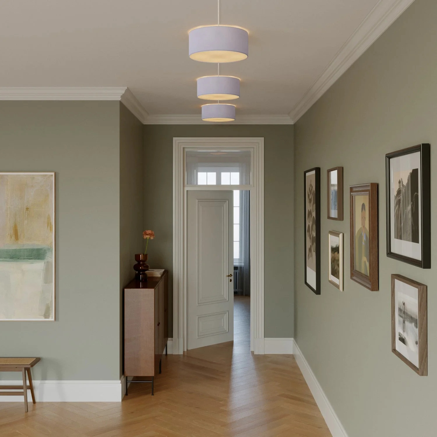 Small fabric ceiling light - Made in Italy - Lilac Teletta - Image 2