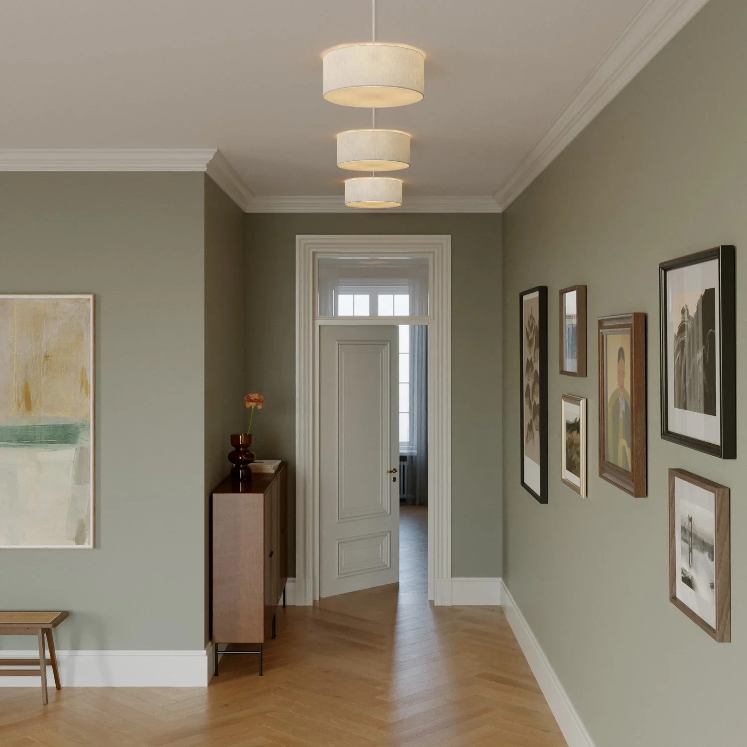 Small raw linen fabric ceiling light - Made in Italy - Image 2