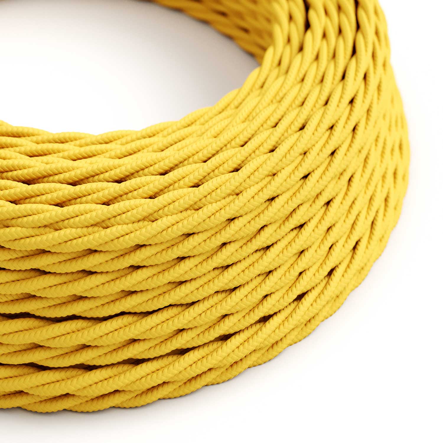 Braided textile electric cable Maize Yellow - The Original Creative Cables, for unique lighting decorations - TM10