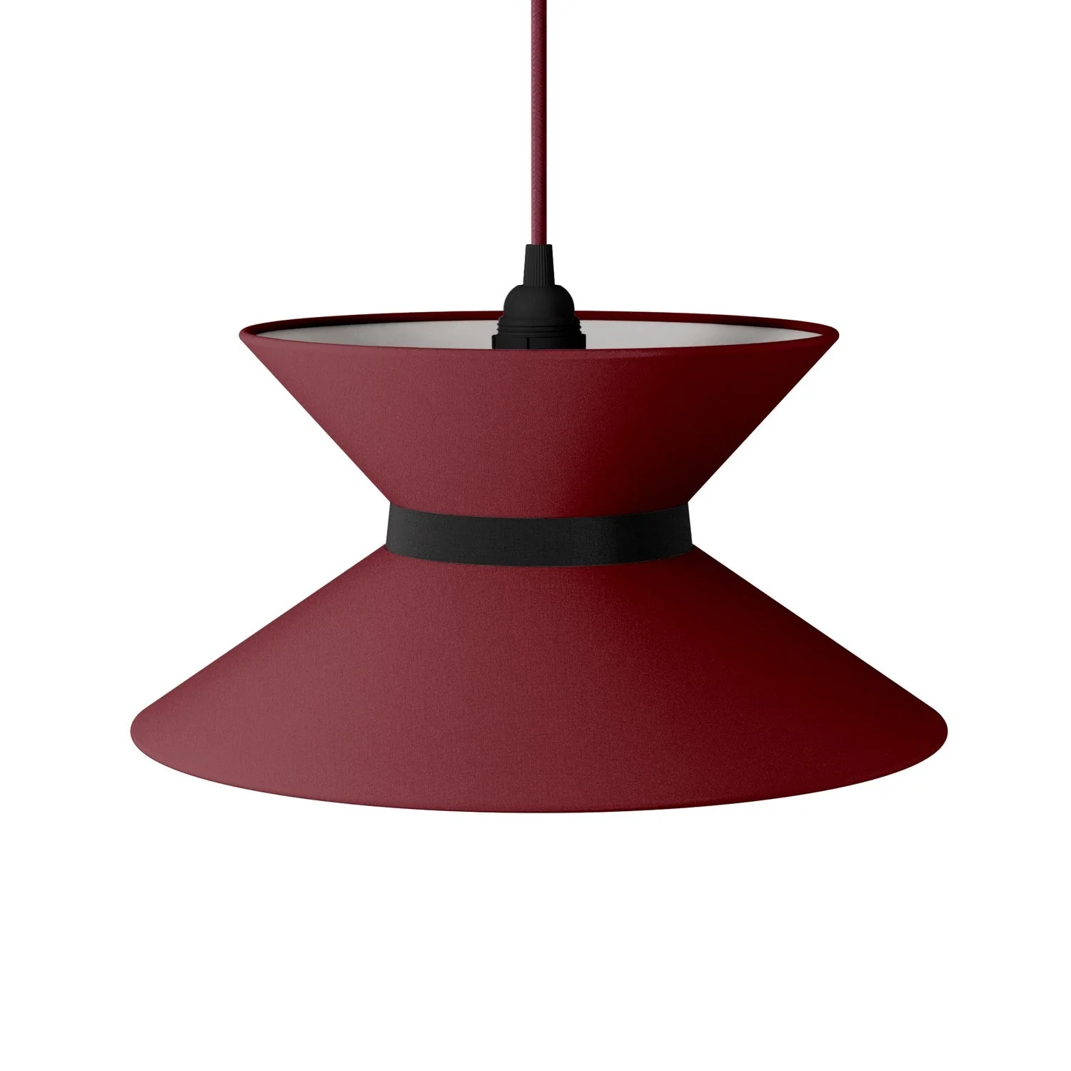 Clessidra fabric lampshade for pendant lamp - Arenal Bordeaux - Image 13