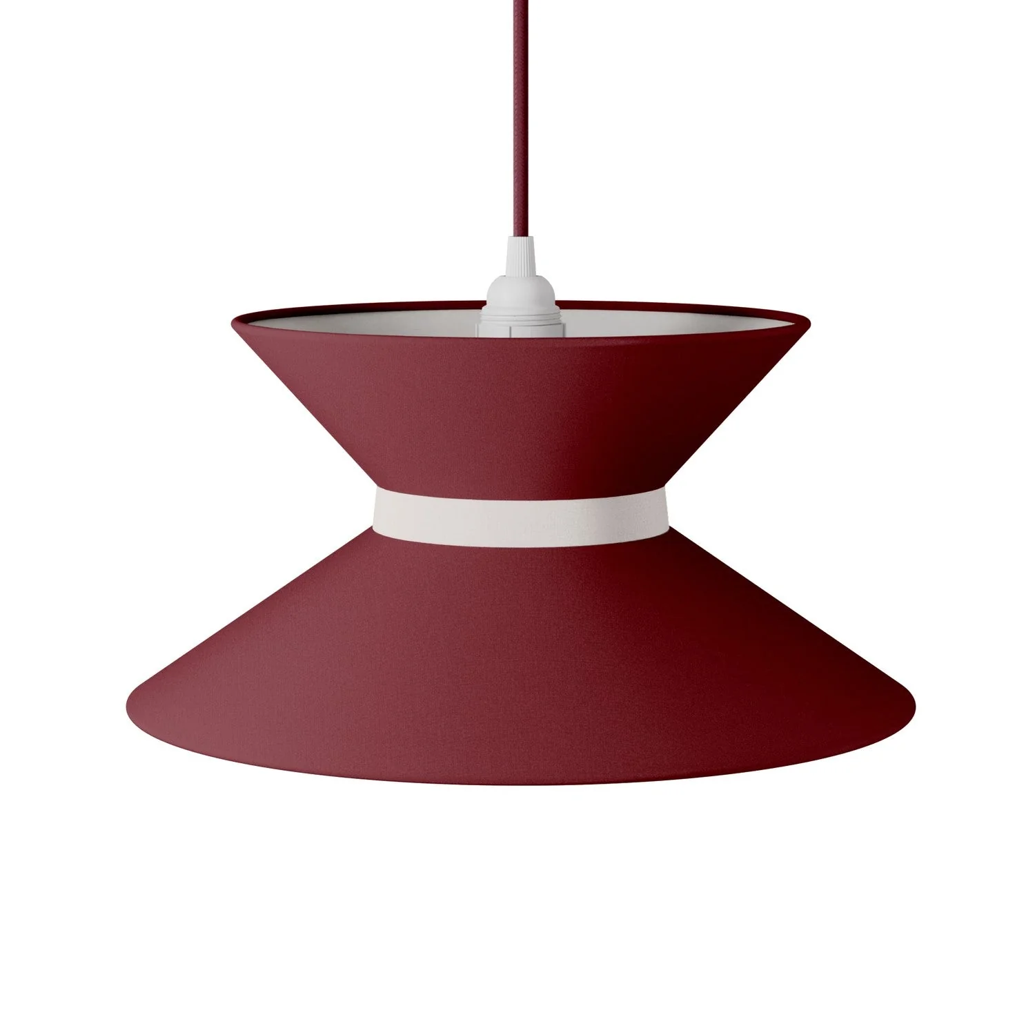 Clessidra fabric lampshade for pendant lamp - Arenal Bordeaux - Image 4