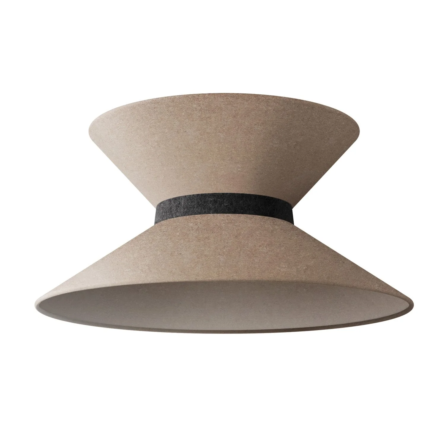 Clessidra fabric lampshade for pendant lamp - Brown Wool - Image 10