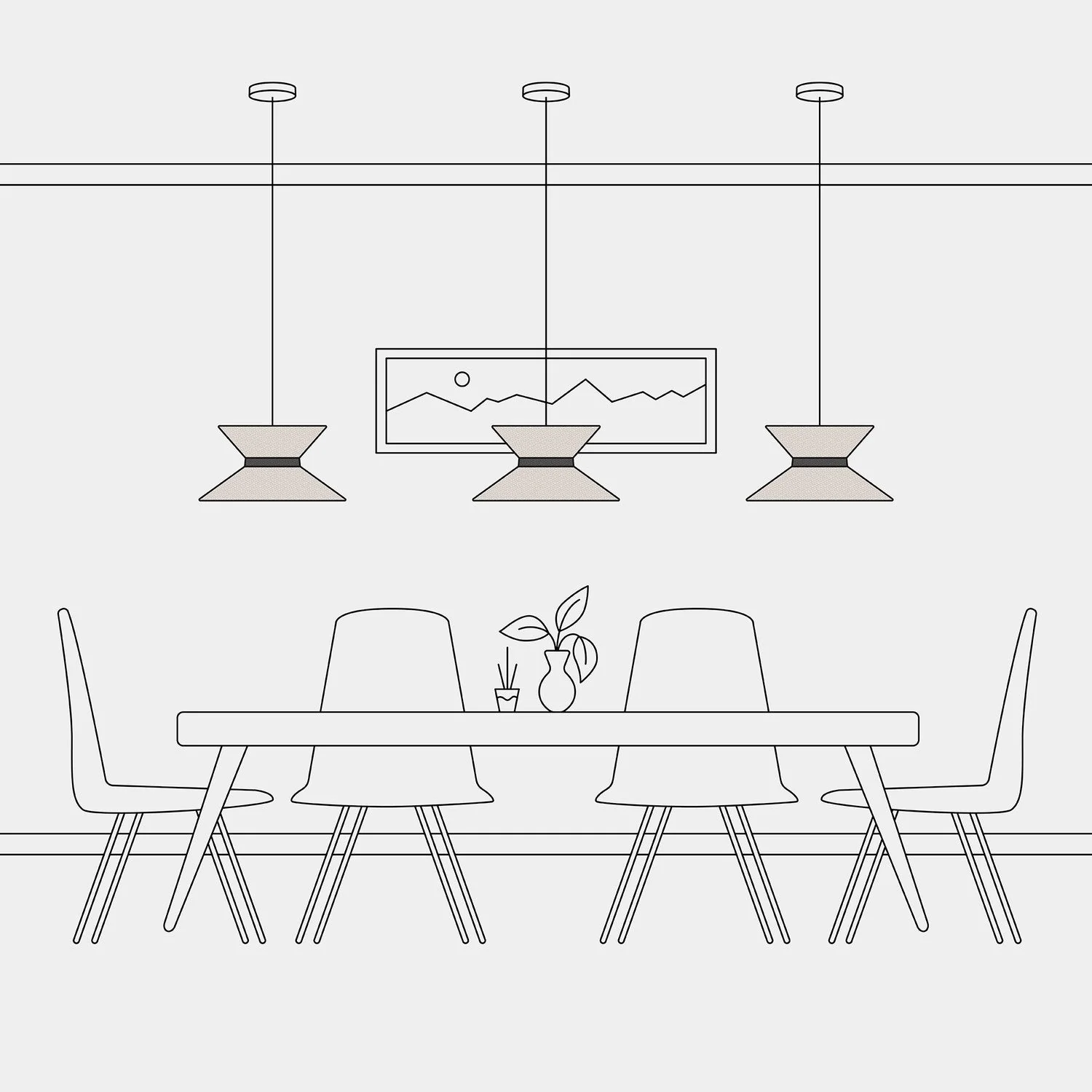 Clessidra fabric lampshade for pendant lamp - Sand Wool - Image 15