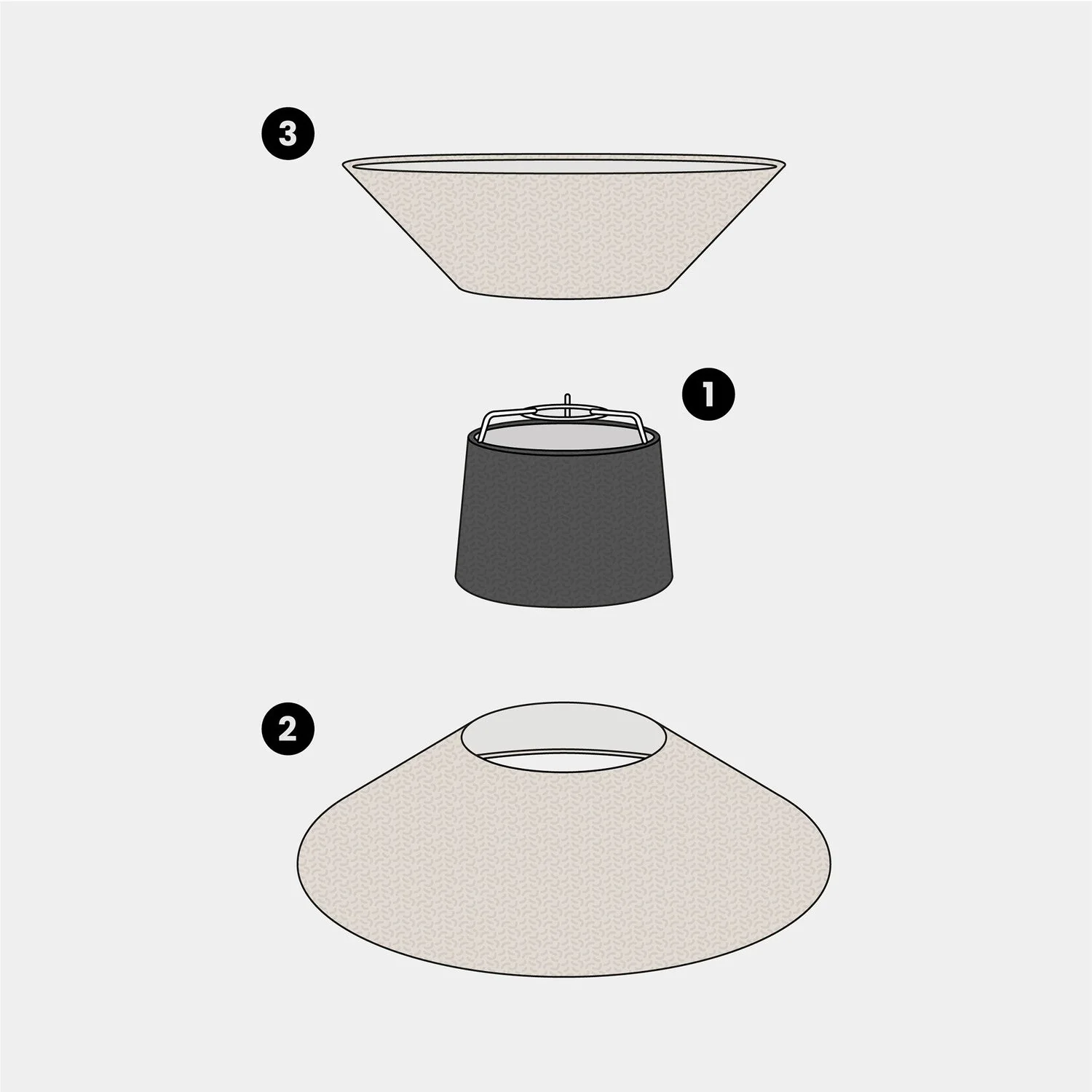 Clessidra fabric lampshade for pendant lamp - Sand Wool - Image 16