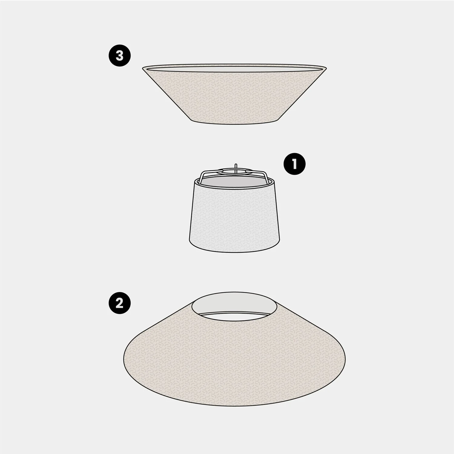 Clessidra fabric lampshade for pendant lamp - Sand Wool - Image 7