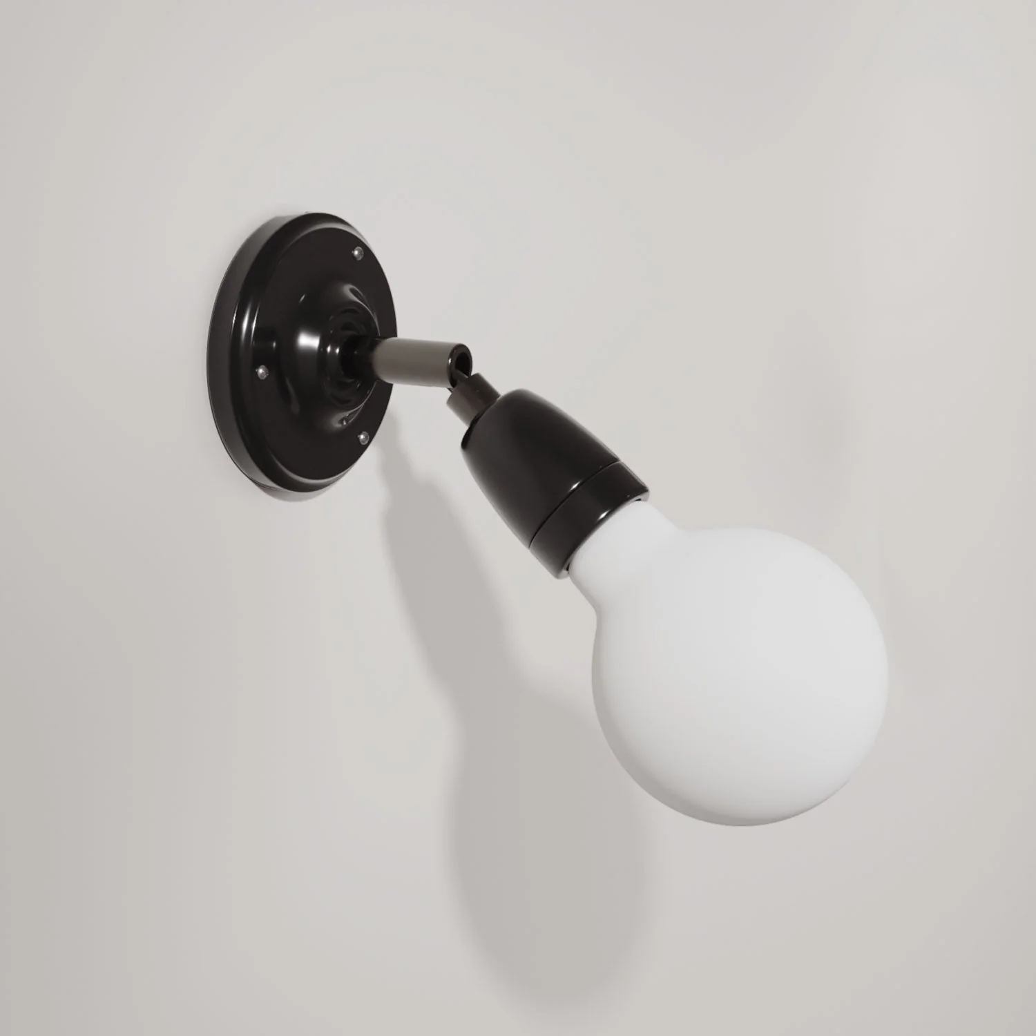 Fermaluce 90° Colour, the adjustable porcelain wall or ceiling light fitting - Black