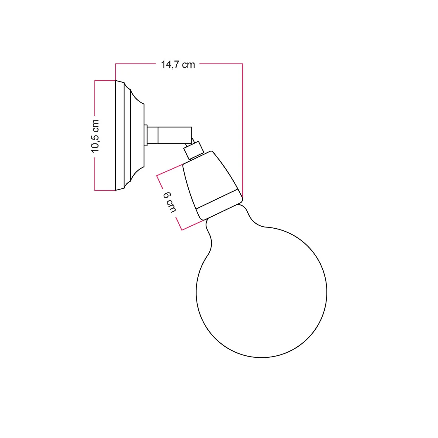 Fermaluce 90° Colour, the adjustable porcelain wall or ceiling light fitting - Black - Image 5