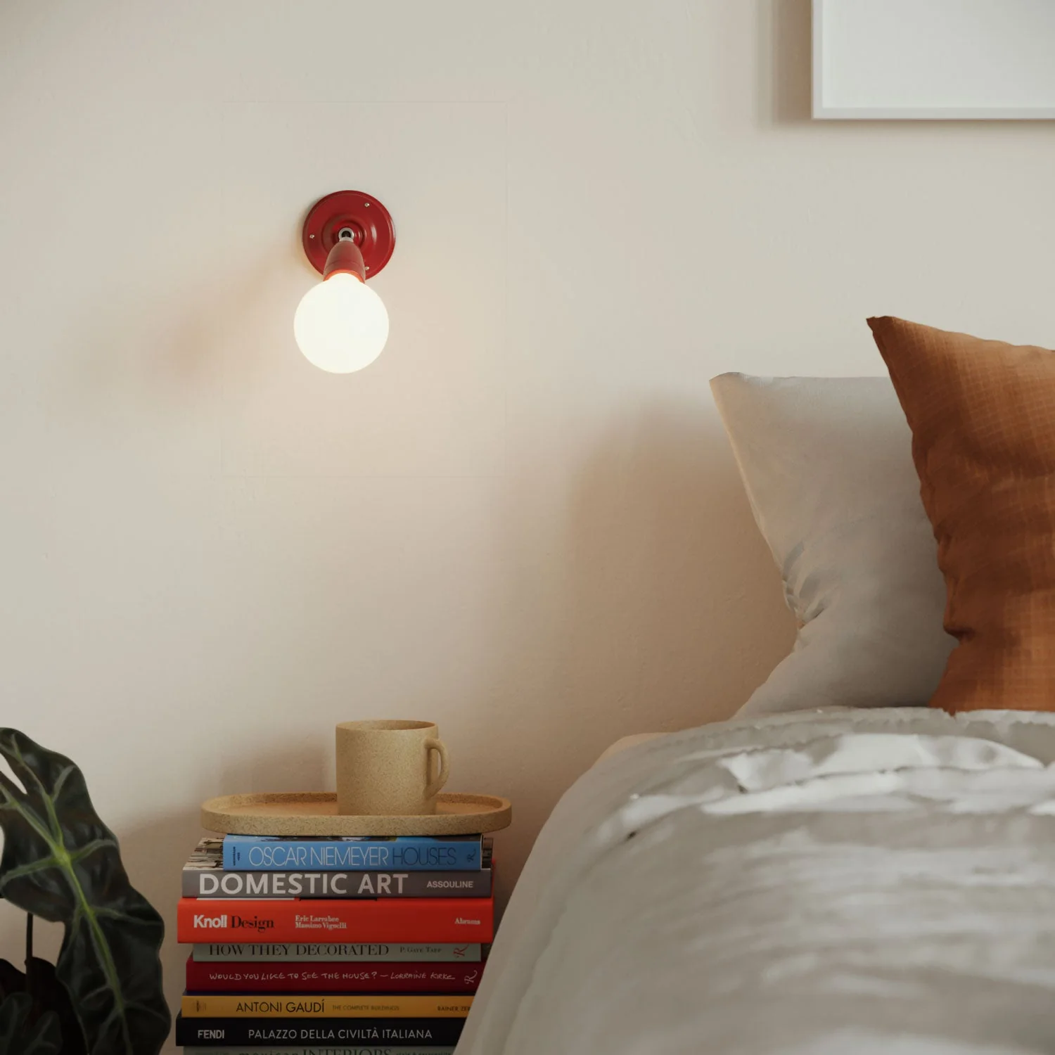 Fermaluce 90° Colour, the adjustable porcelain light point for wall or ceiling - Red - Image 3
