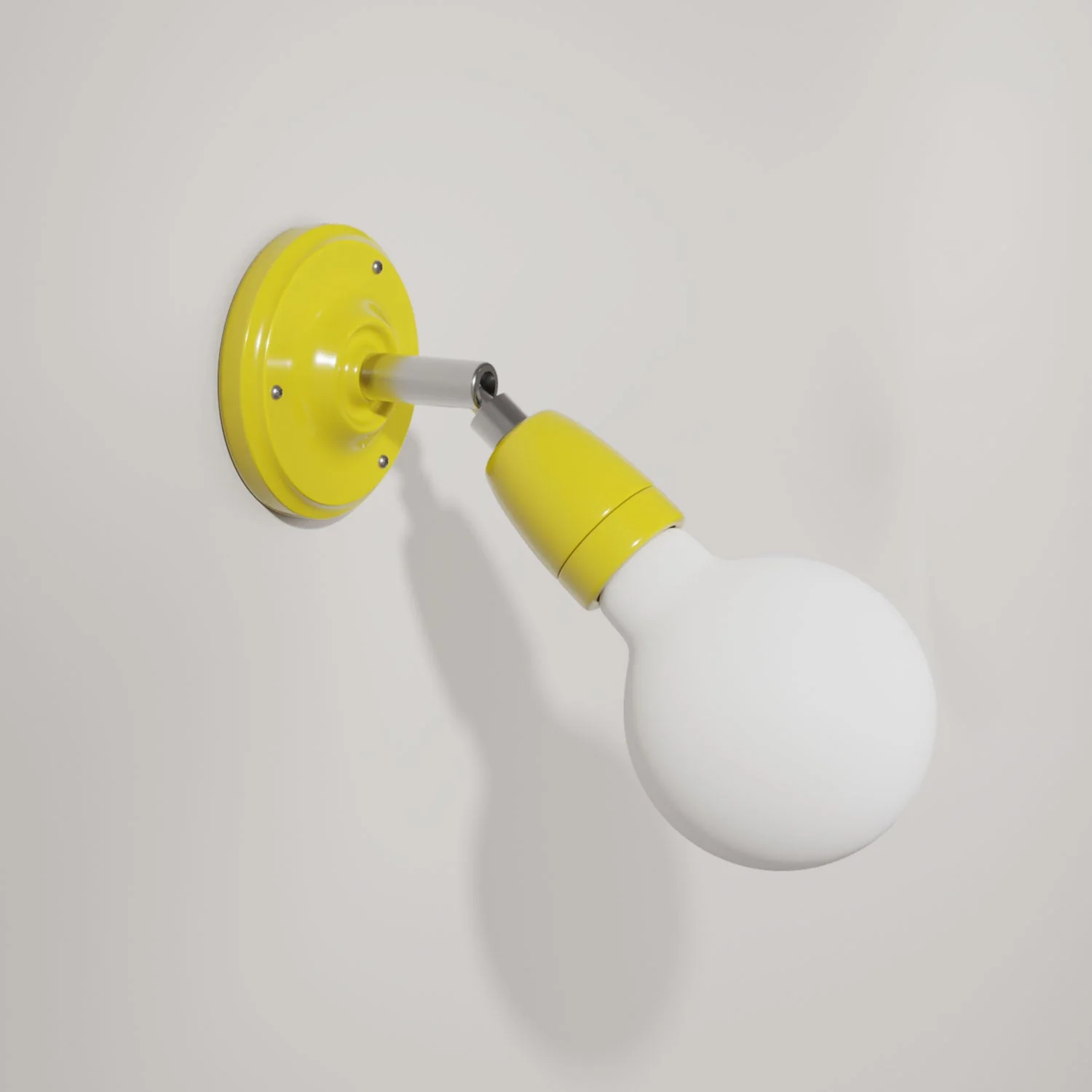 Fermaluce 90° Colour, the adjustable porcelain light point for wall or ceiling – Yellow