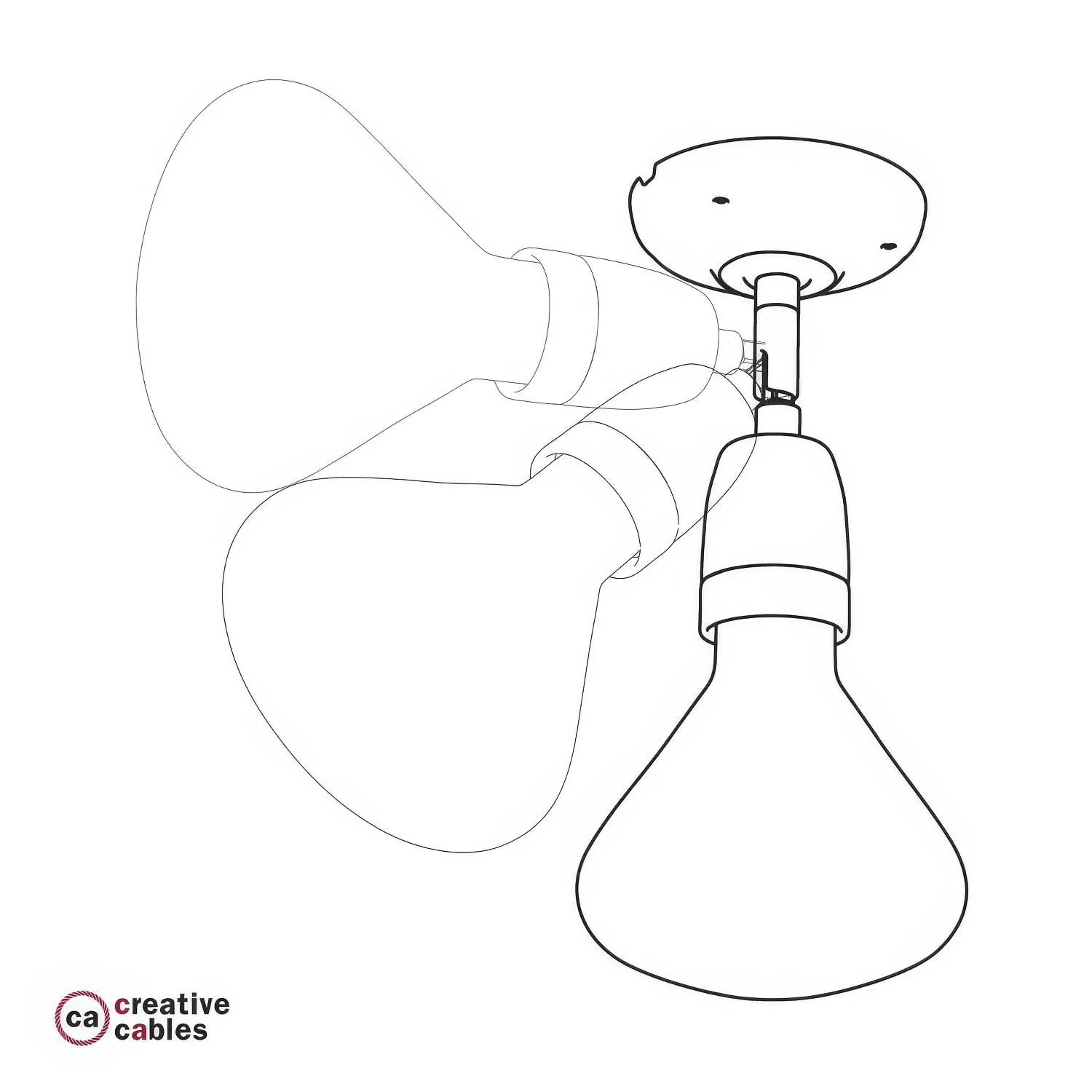 Fermaluce 90° Colour, the adjustable porcelain light point for wall or ceiling – Yellow - Image 4