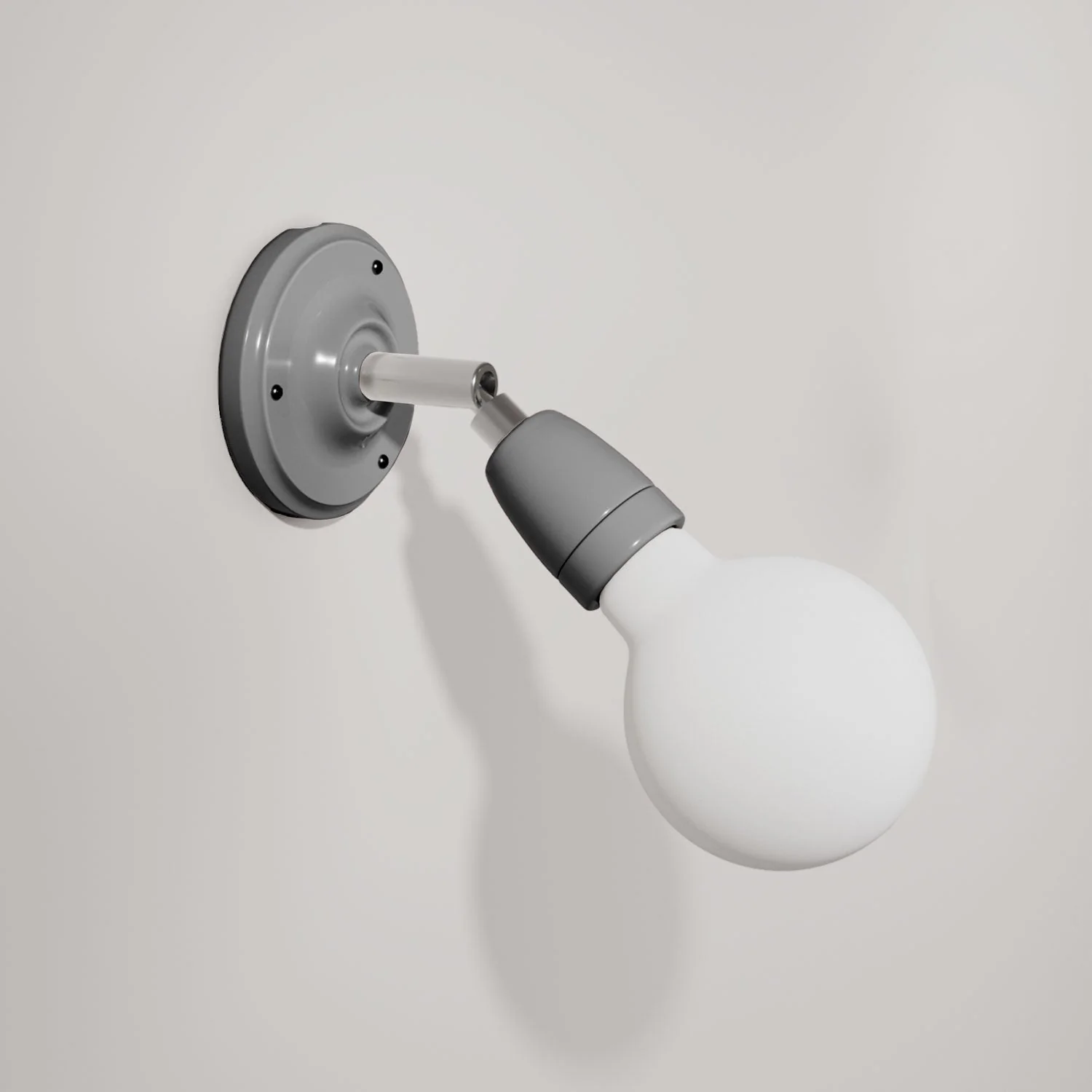 Fermaluce 90° Colour, the adjustable porcelain light point for wall or ceiling - Grey