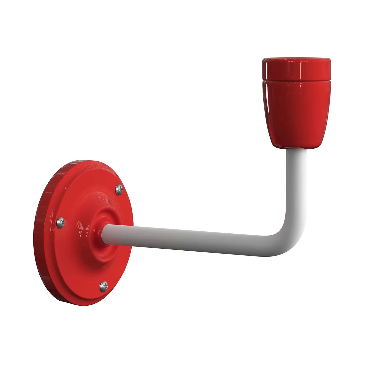 Fermaluce Color, wall lamp in metal and porcelain with curved extension - Red - Image 3