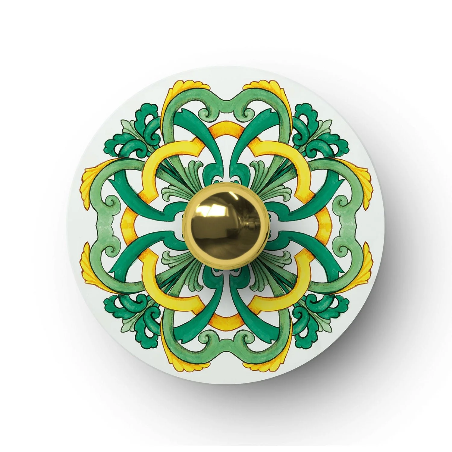 Fermaluce with Ellepì 'Maioliche' mini plate in Yellow and Green