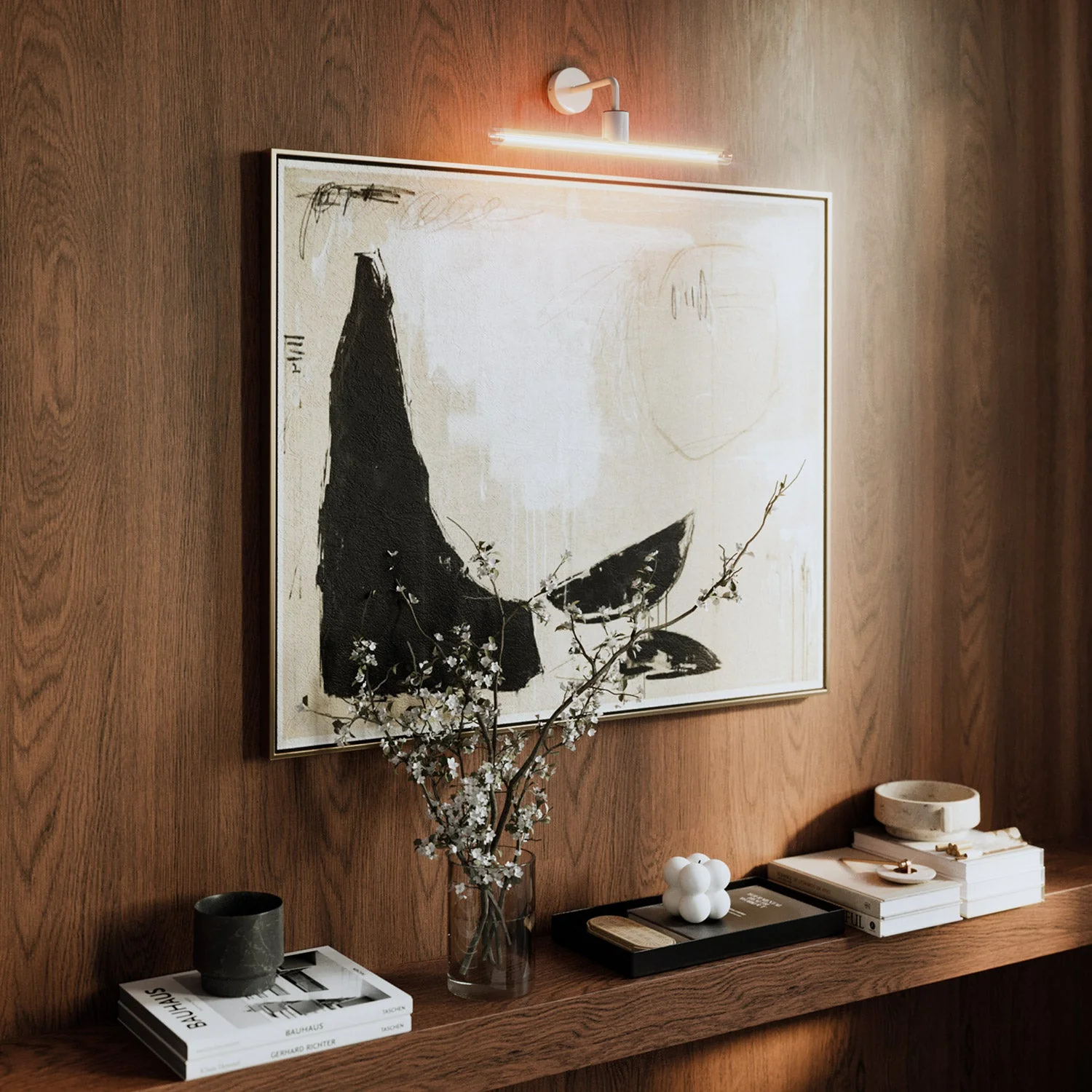 Fermaluce esse14, metal wall lamp with curved extension - White - Image 2