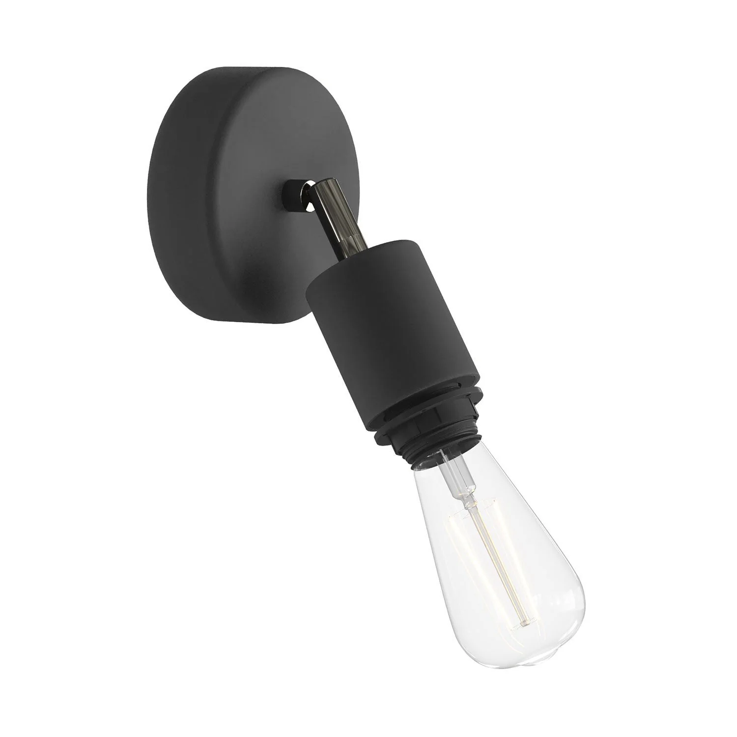 Fermaluce for Modulair ELEGANT lampshade with adjustable joint, ceiling rose and IP65 waterproof lamp holder - Black