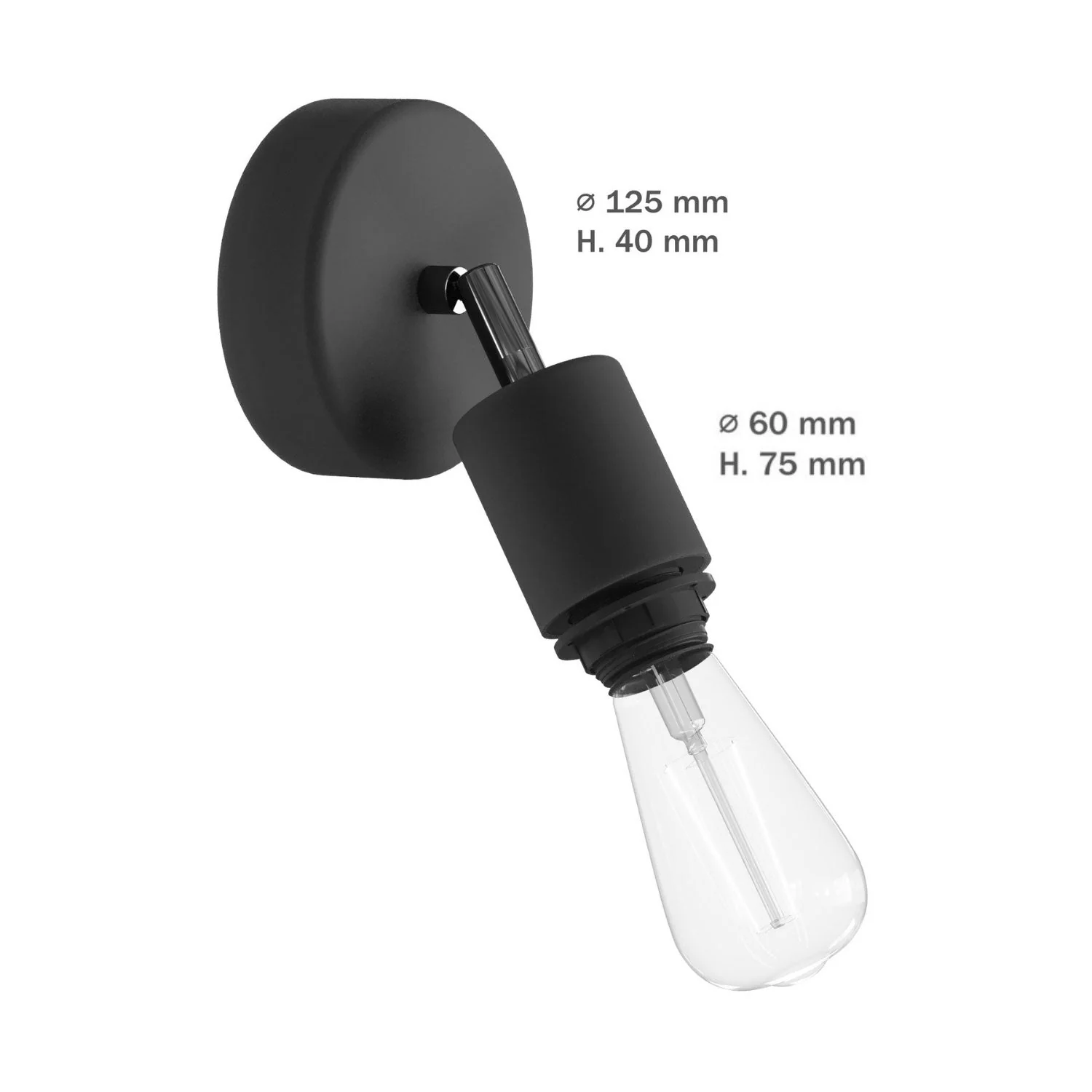 Fermaluce for Modulair ELEGANT lampshade with adjustable joint, ceiling rose and IP65 waterproof lamp holder - Black - Image 6