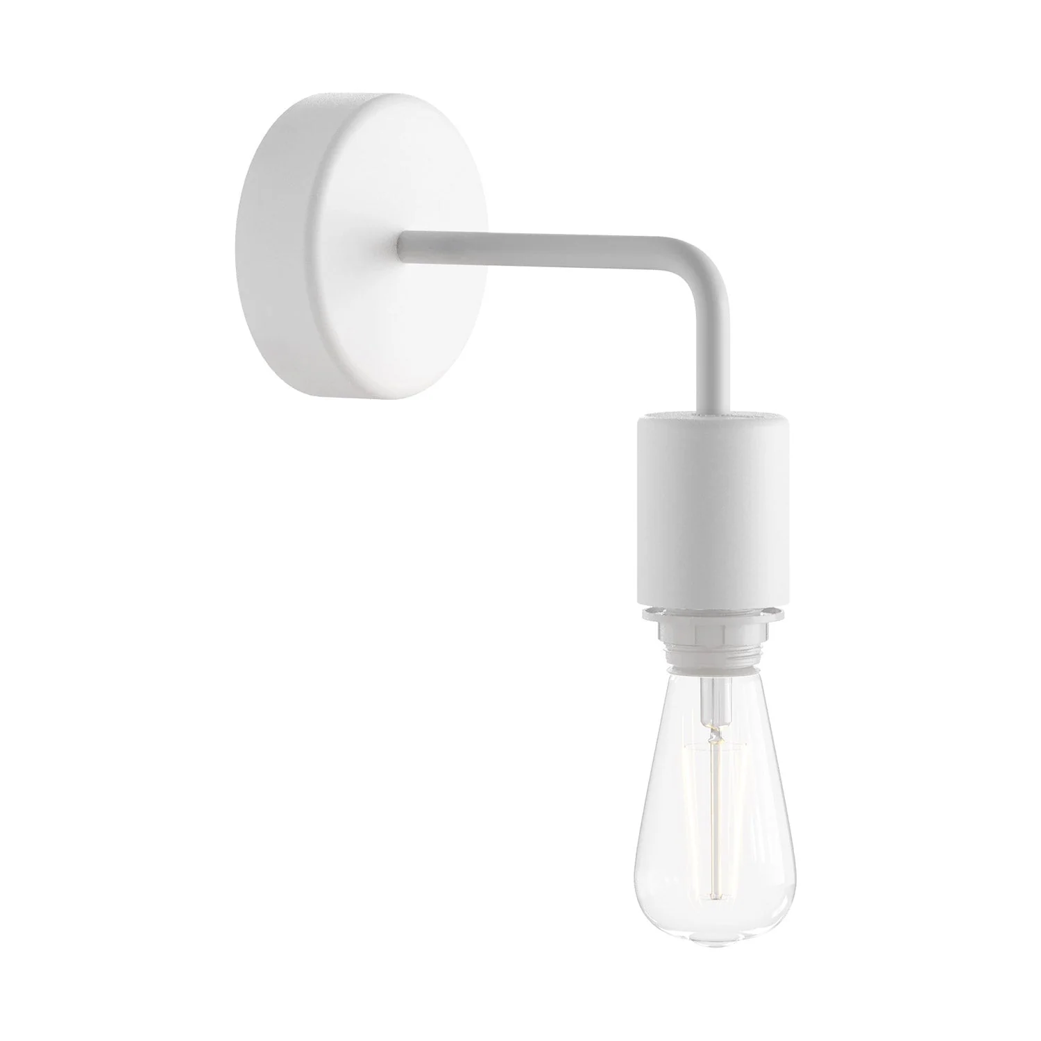 Fermaluce for Modulair lampshade ELEGANT with L-extension, ceiling rose and IP65 waterproof lamp holder - White