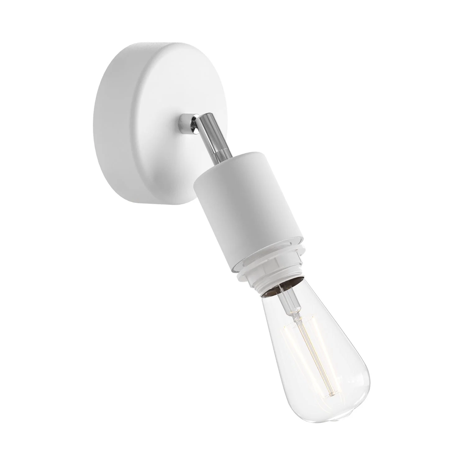 Fermaluce for Modulair lampshade ELEGANT with adjustable joint, ceiling rose and IP65 waterproof lamp holder - White