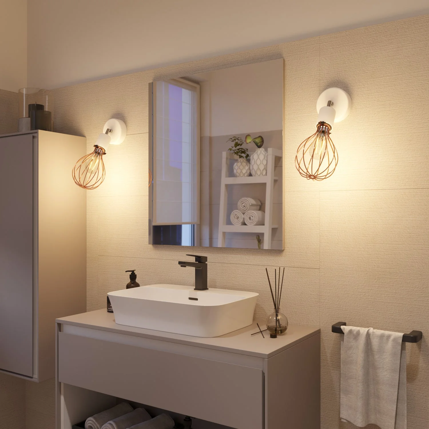 Fermaluce for Modulair lampshade ELEGANT with adjustable joint, ceiling rose and IP65 waterproof lamp holder - White - Image 4