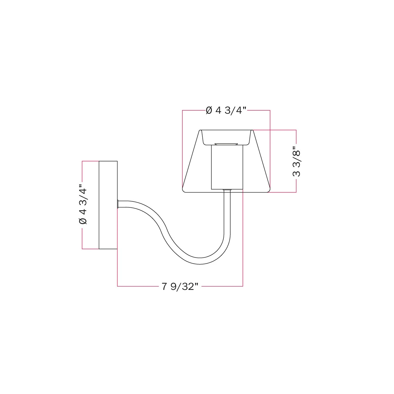 Fermaluce Ghost wall lamp with S-shaped extension - Black - Image 5