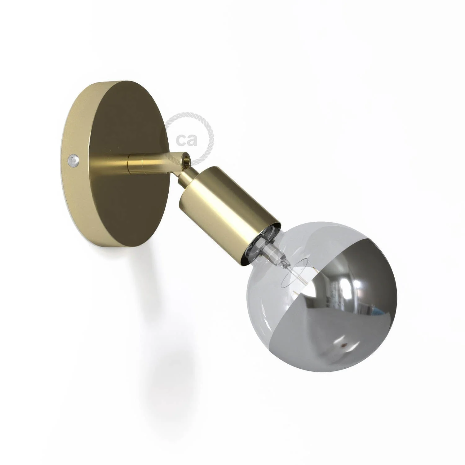 Fermaluce Metal 90°, adjustable wall or ceiling light point - Brass