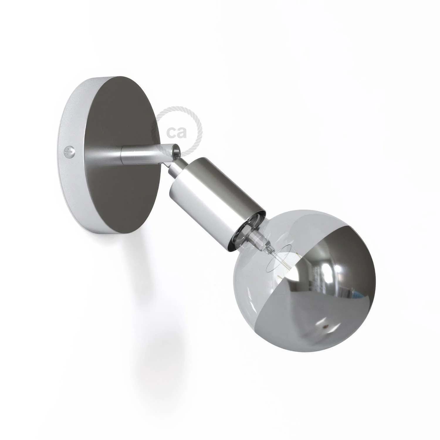 Fermaluce Metal 90°, adjustable light point for wall or ceiling - Chrome