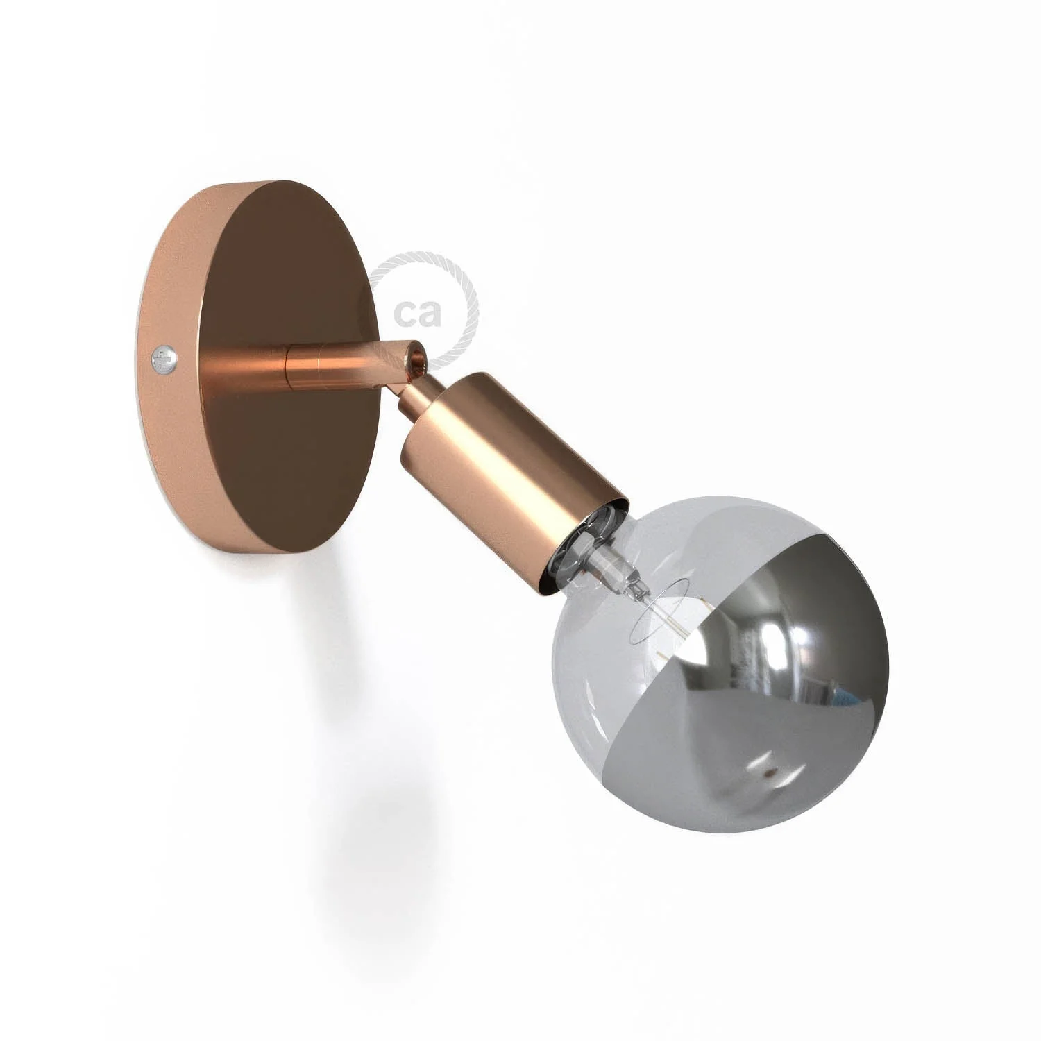 Fermaluce Metal 90°, adjustable light point for wall or ceiling - Copper