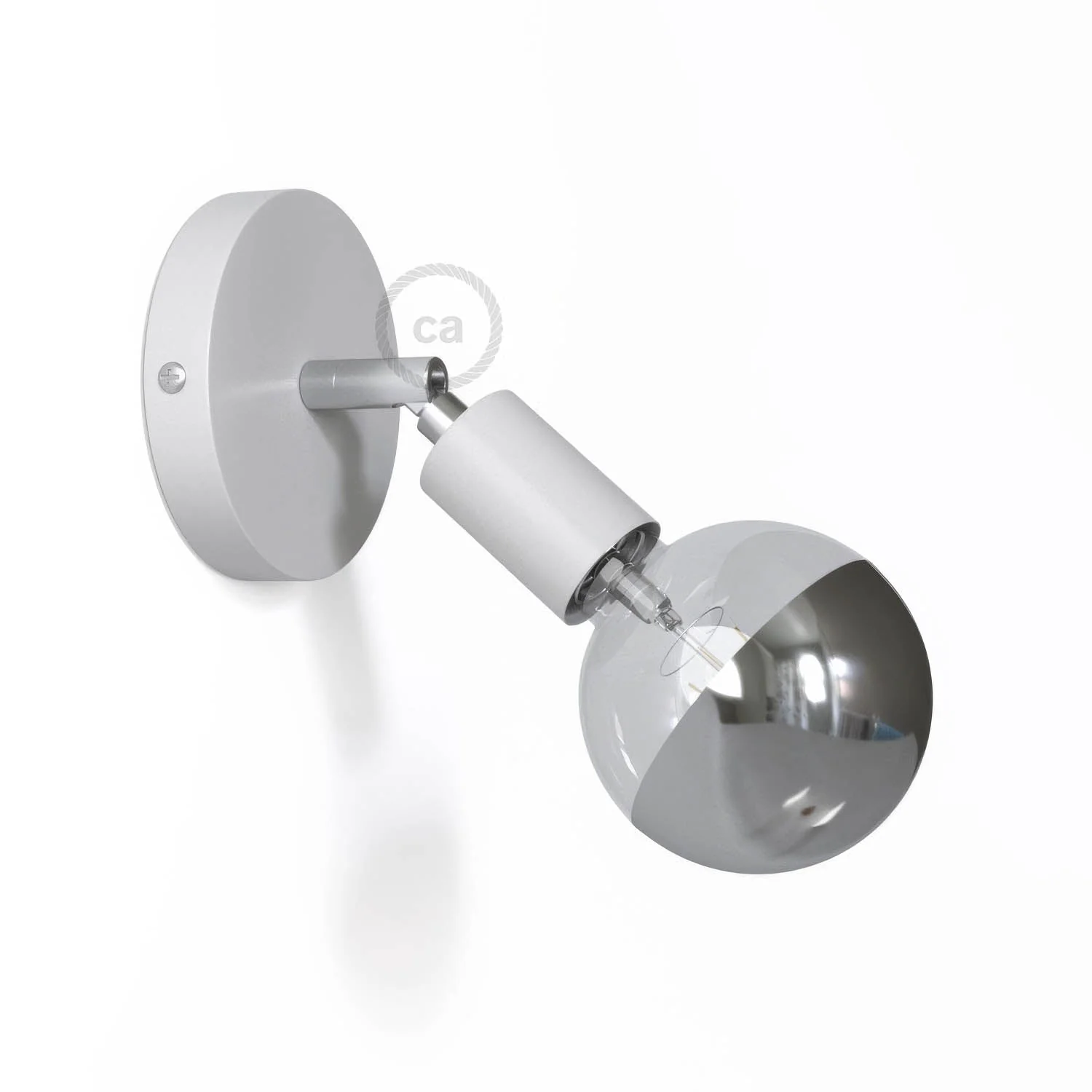 Fermaluce Metal 90°, adjustable light point for wall or ceiling - Glossy white