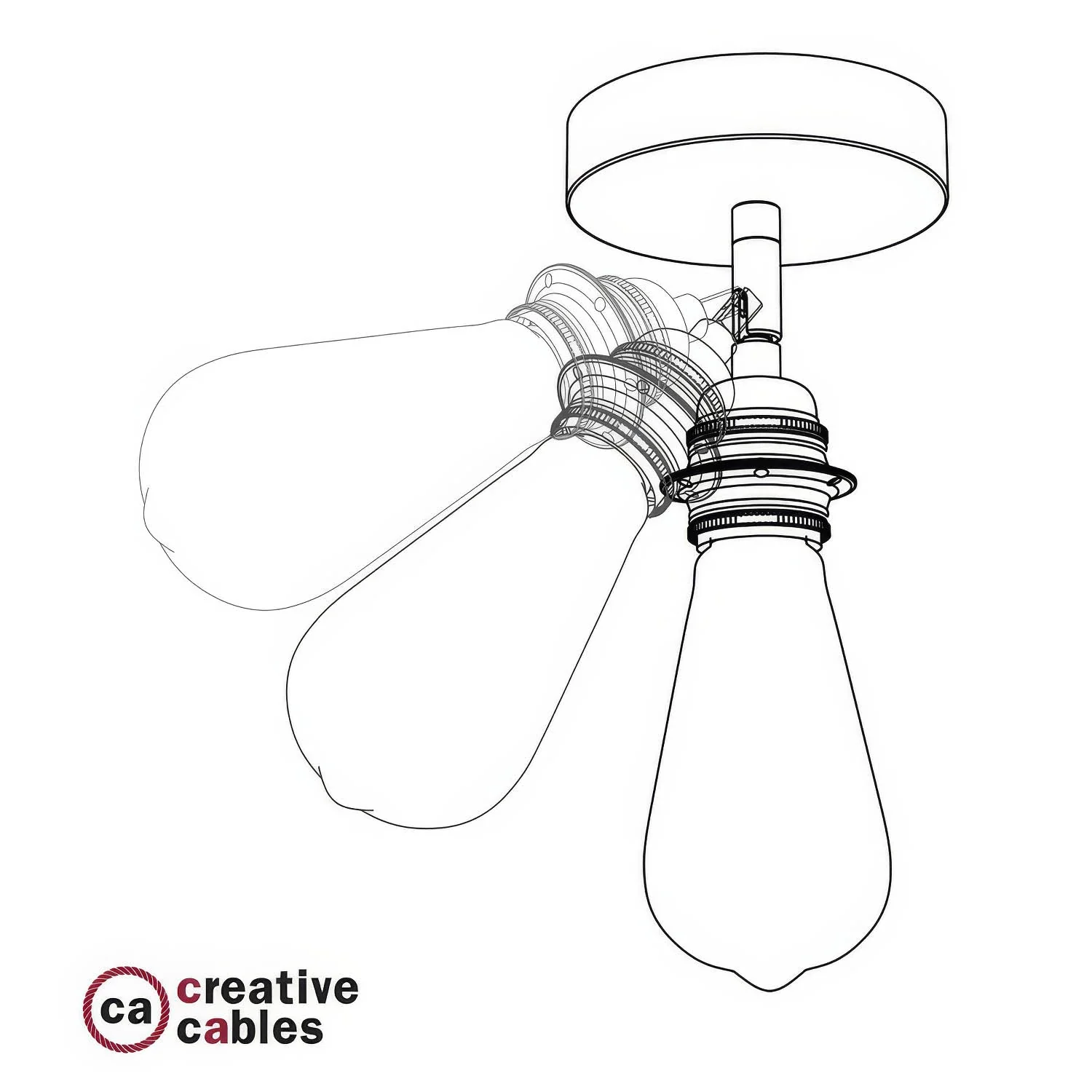 Fermaluce Metallo 90° with Drop lampshade, adjustable wall lamp in metal - Brass - Image 5