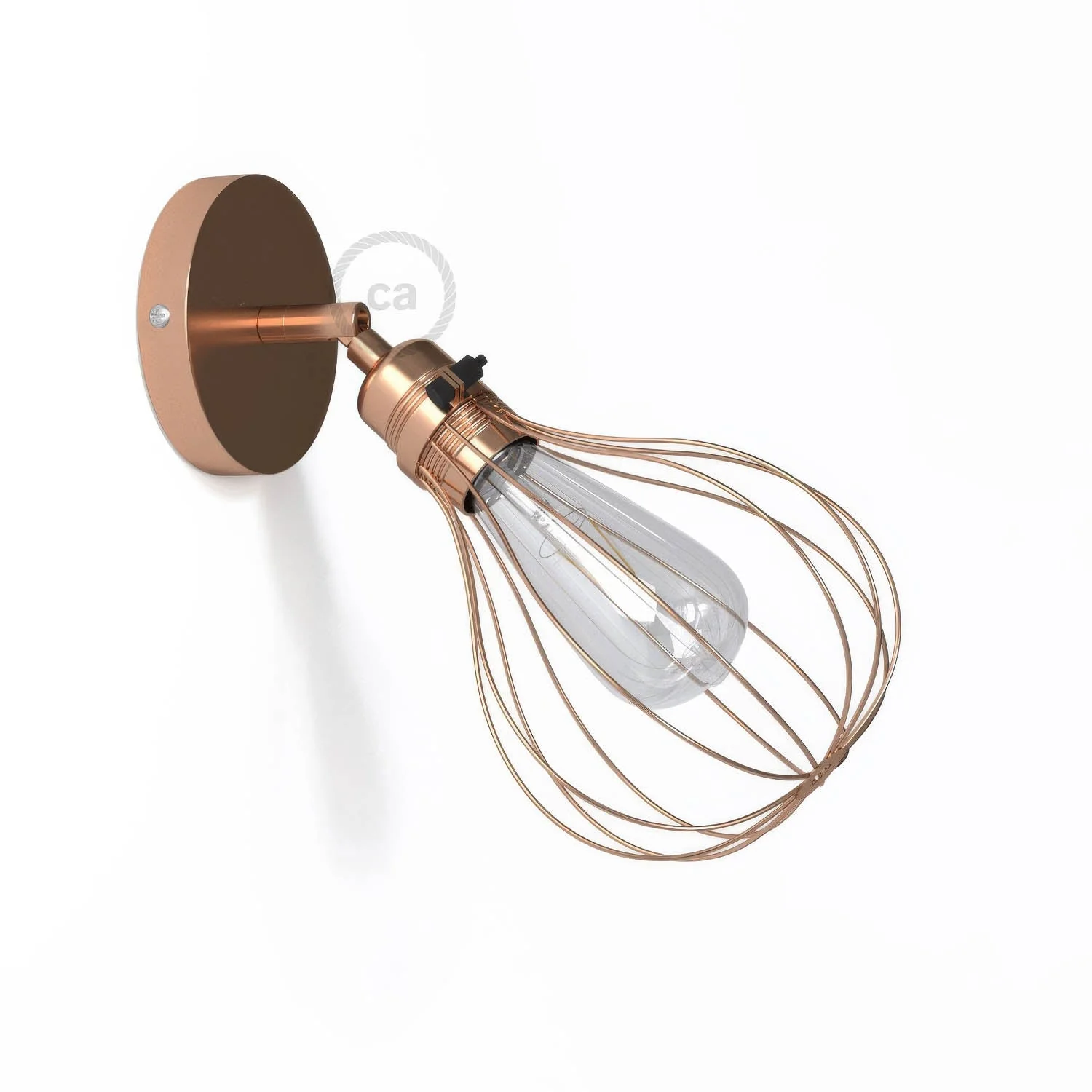 Fermaluce Metal 90° with Drop lampshade, adjustable wall lamp in metal - Copper