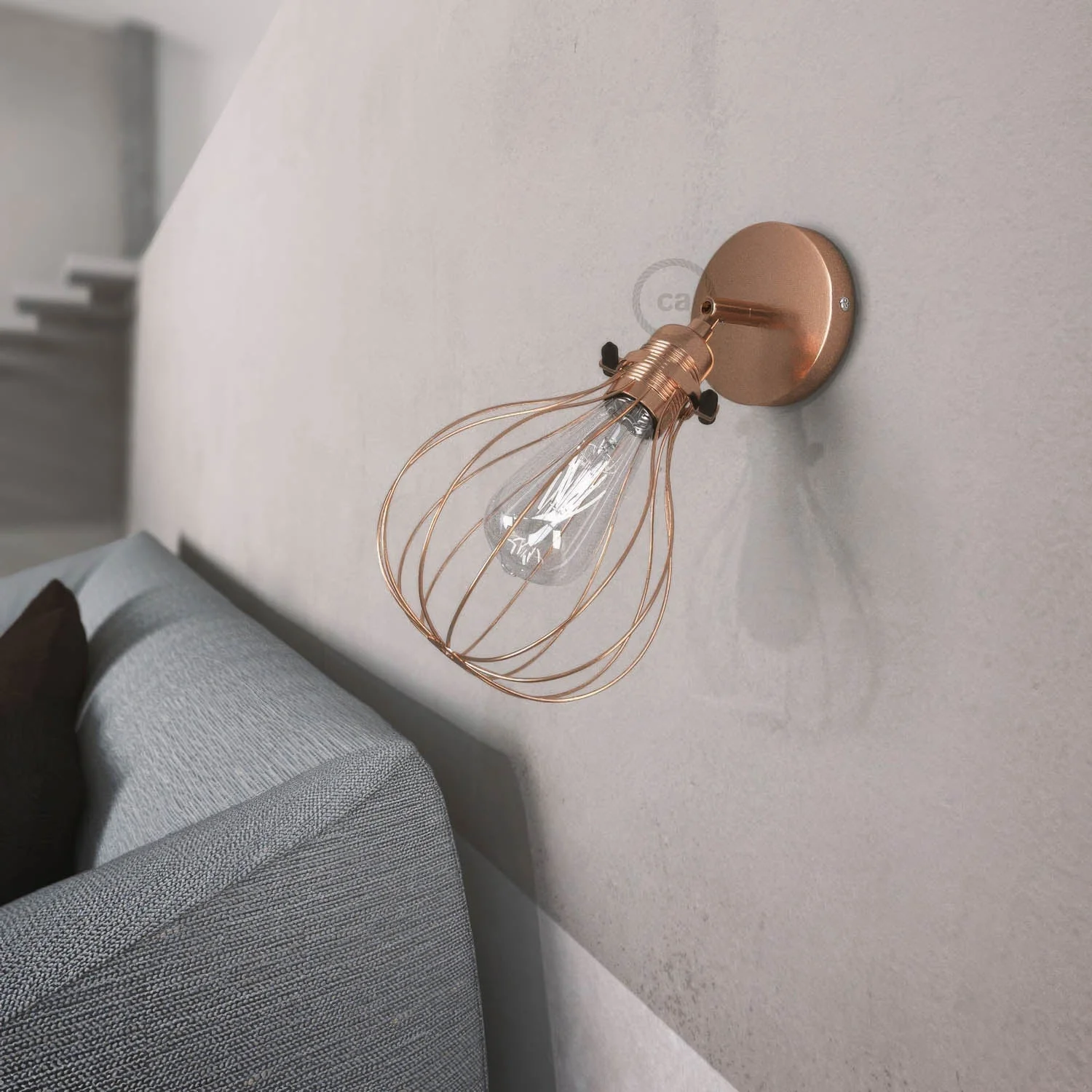 Fermaluce Metal 90° with Drop lampshade, adjustable wall lamp in metal - Copper - Image 2