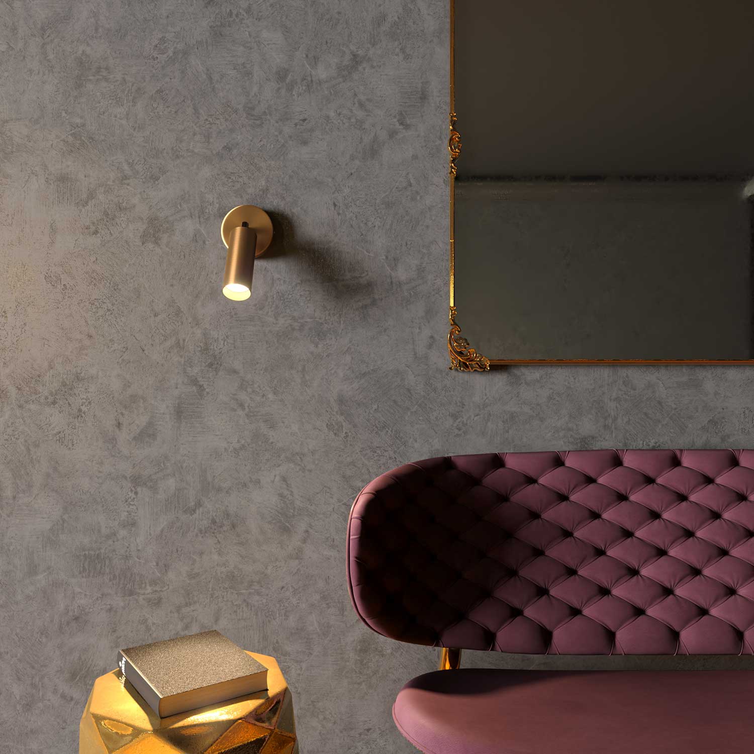 Fermaluce Metal adjustable spotlight in metal with Tub-E14 lampshade, wall lamp - Satin bronze - Image 2