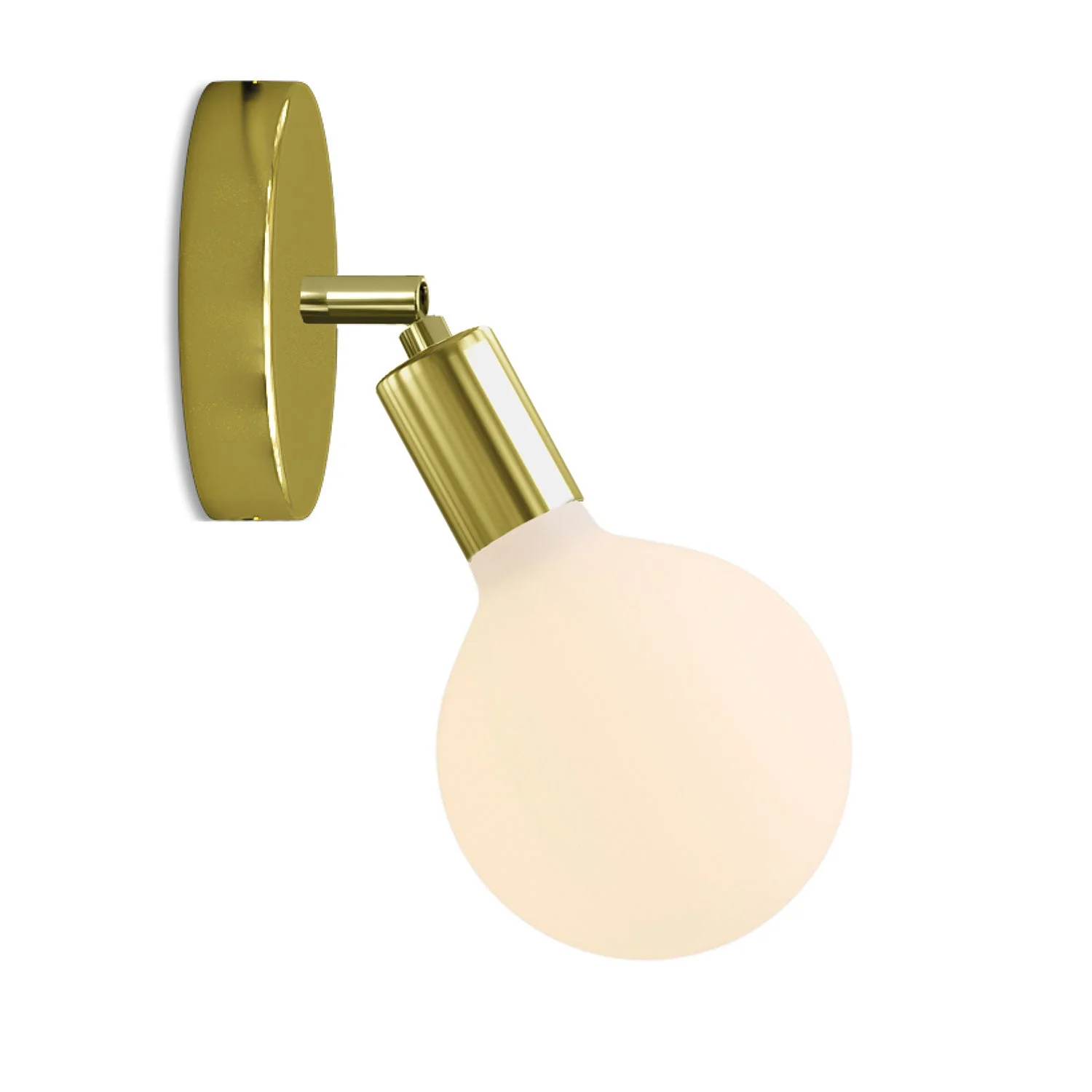 Fermaluce Snodo metal lamp with Globe Porcelain light bulb - Brass