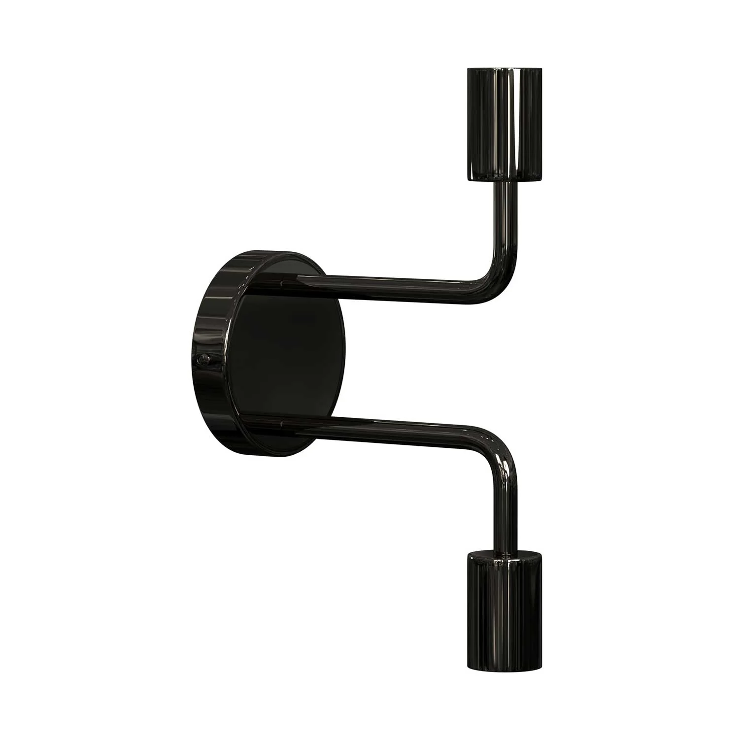 Fermaluce Metal, metal wall lamp with double curved extension - Pearl black - Image 3