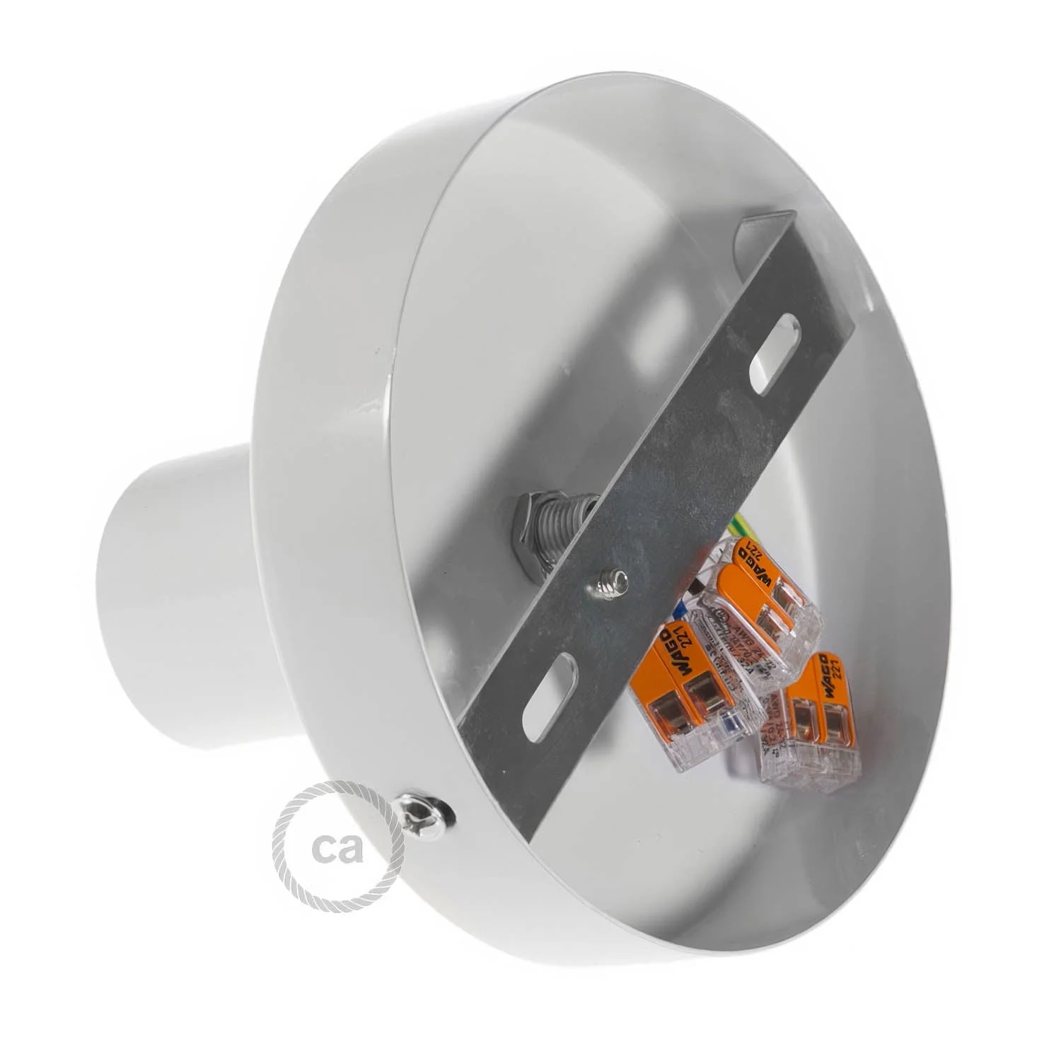 Fermaluce Metal, the metal wall or ceiling light point - Glossy white - Image 2