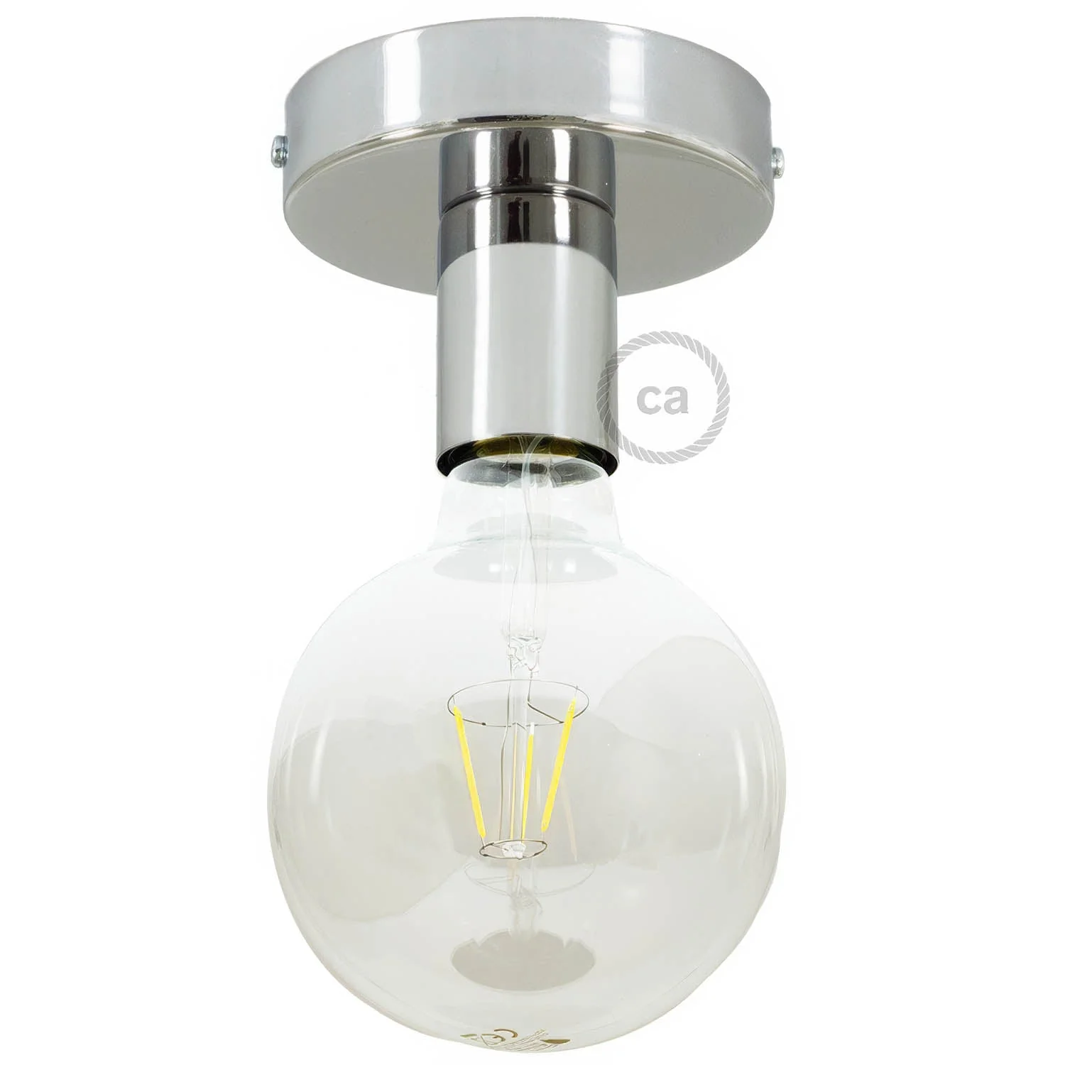 Fermaluce Metal, the metal wall or ceiling light point - Chrome