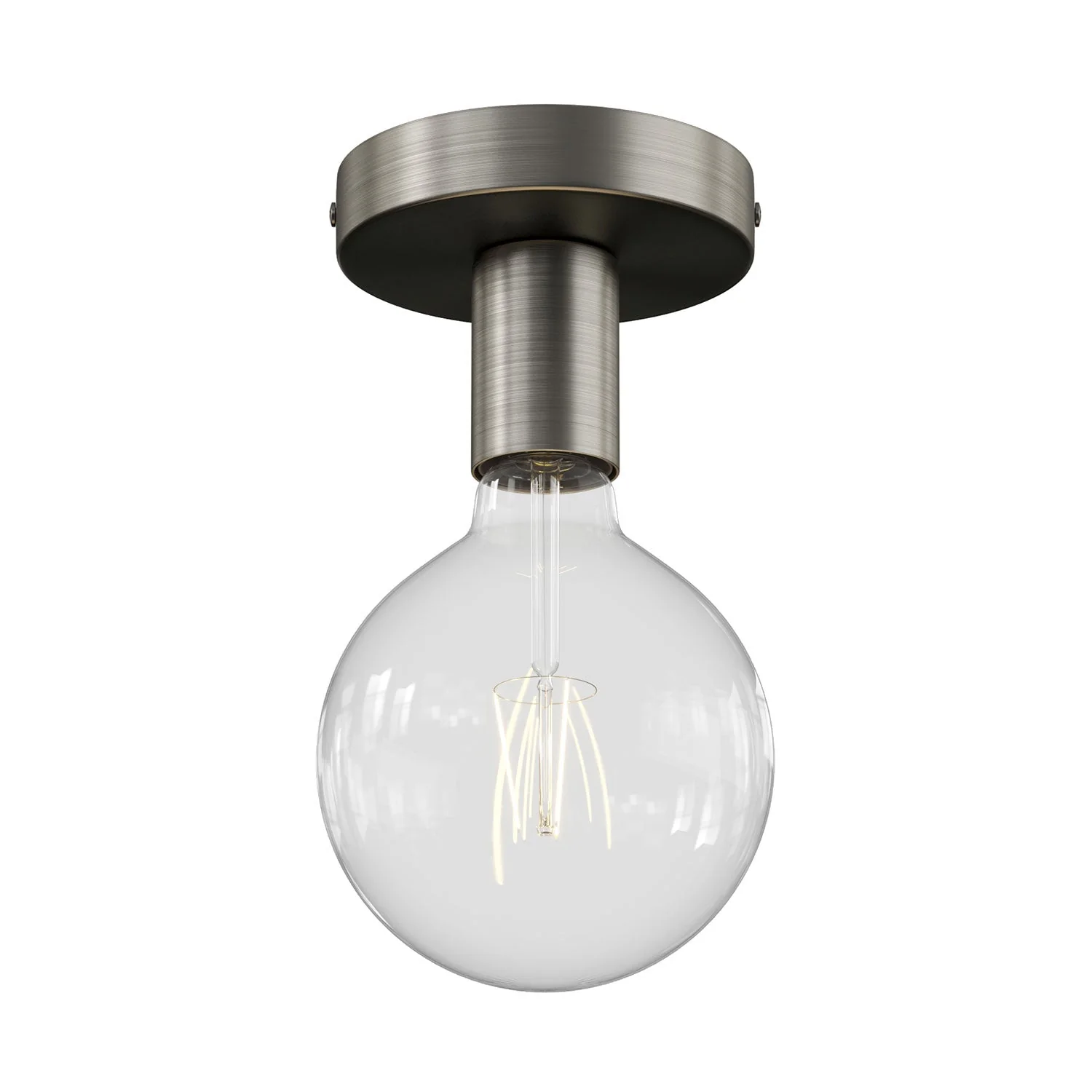 Fermaluce Metal, the wall or ceiling light point in metal - Satin titanium