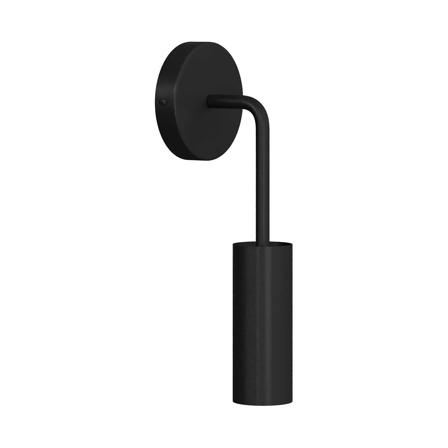 Fermaluce Metal, wall lamp in metal with curved extension and Tub-E14 lampshade - Black