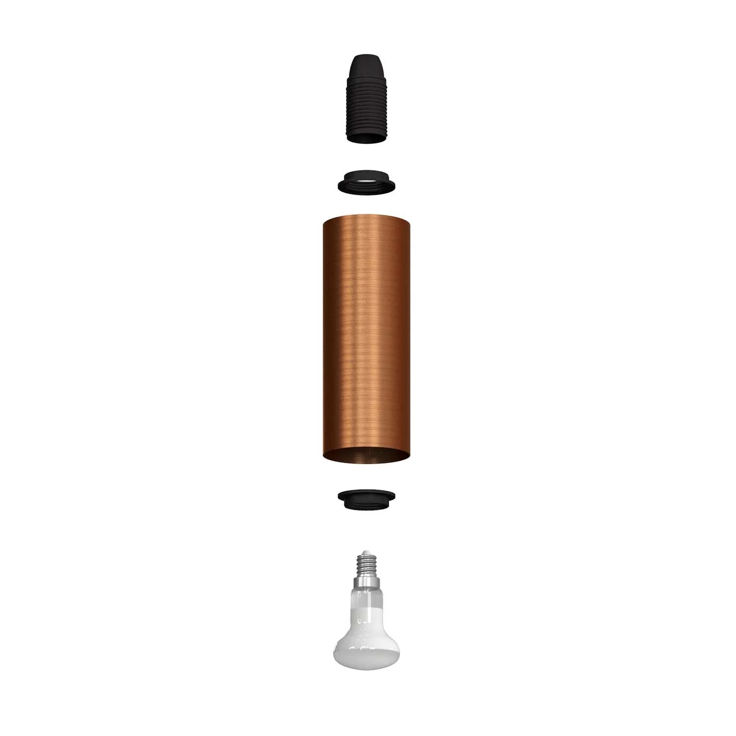 Fermaluce Metal, wall lamp in metal with curved extension and Tub-E14 lampshade - Satin copper - Image 3