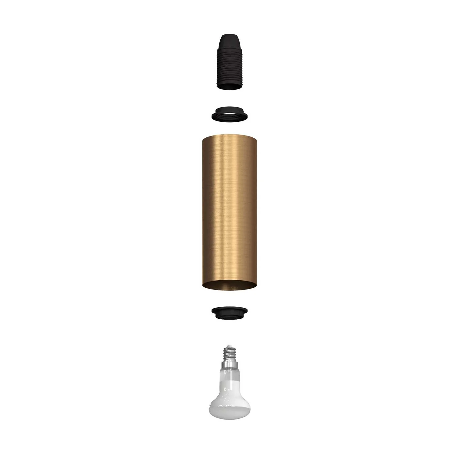Fermaluce Metal, wall lamp in metal with curved extension and Tub-E14 lampshade - Satin bronze - Image 3