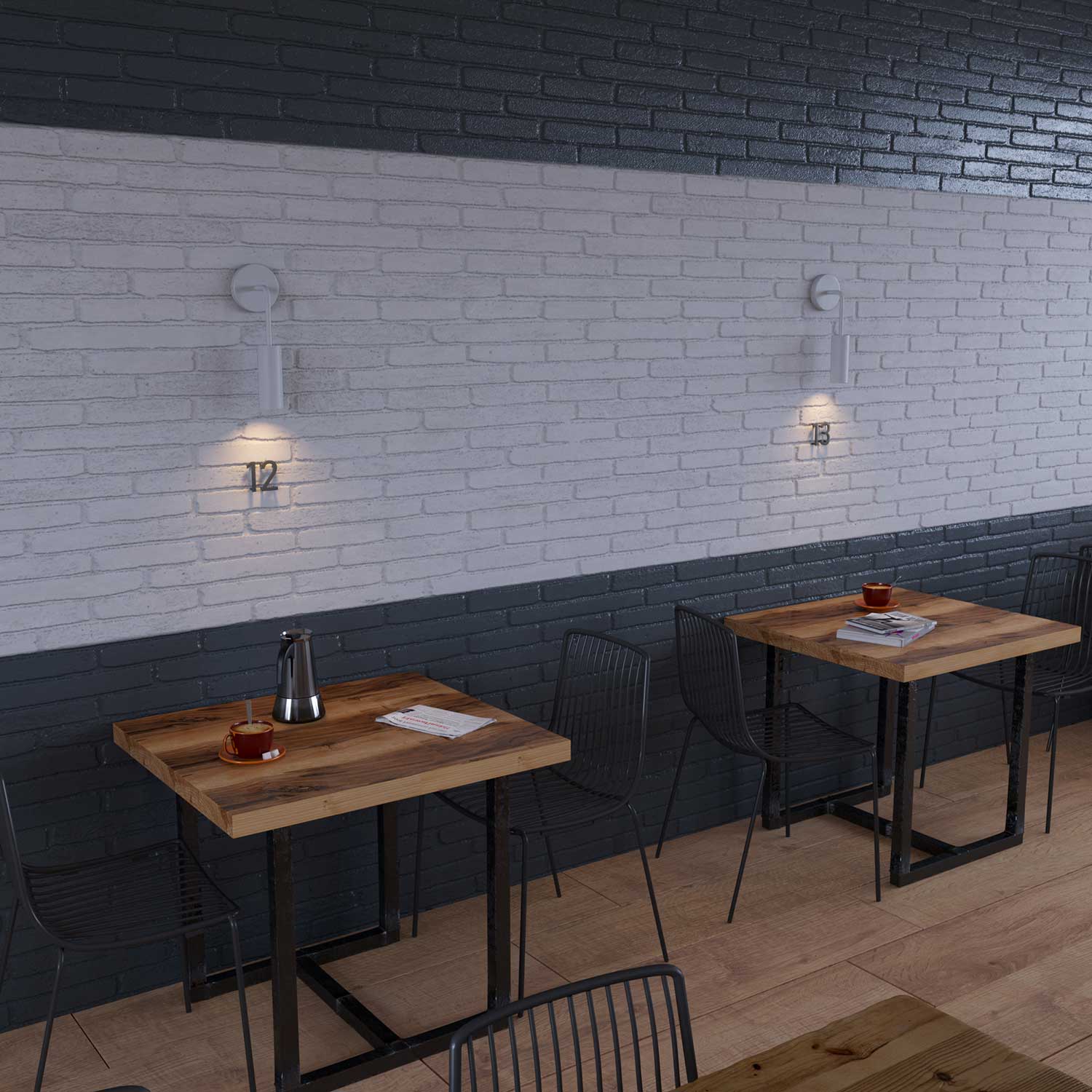 Fermaluce Metal, wall lamp in metal with curved extension and Tub-E14 lampshade - White - Image 2