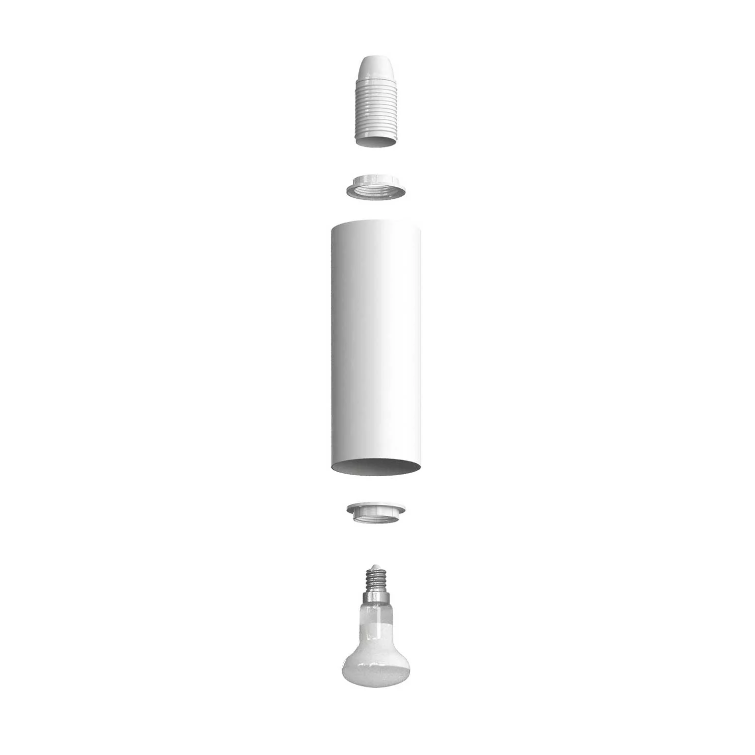 Fermaluce Metal, wall lamp in metal with curved extension and Tub-E14 lampshade - White - Image 3