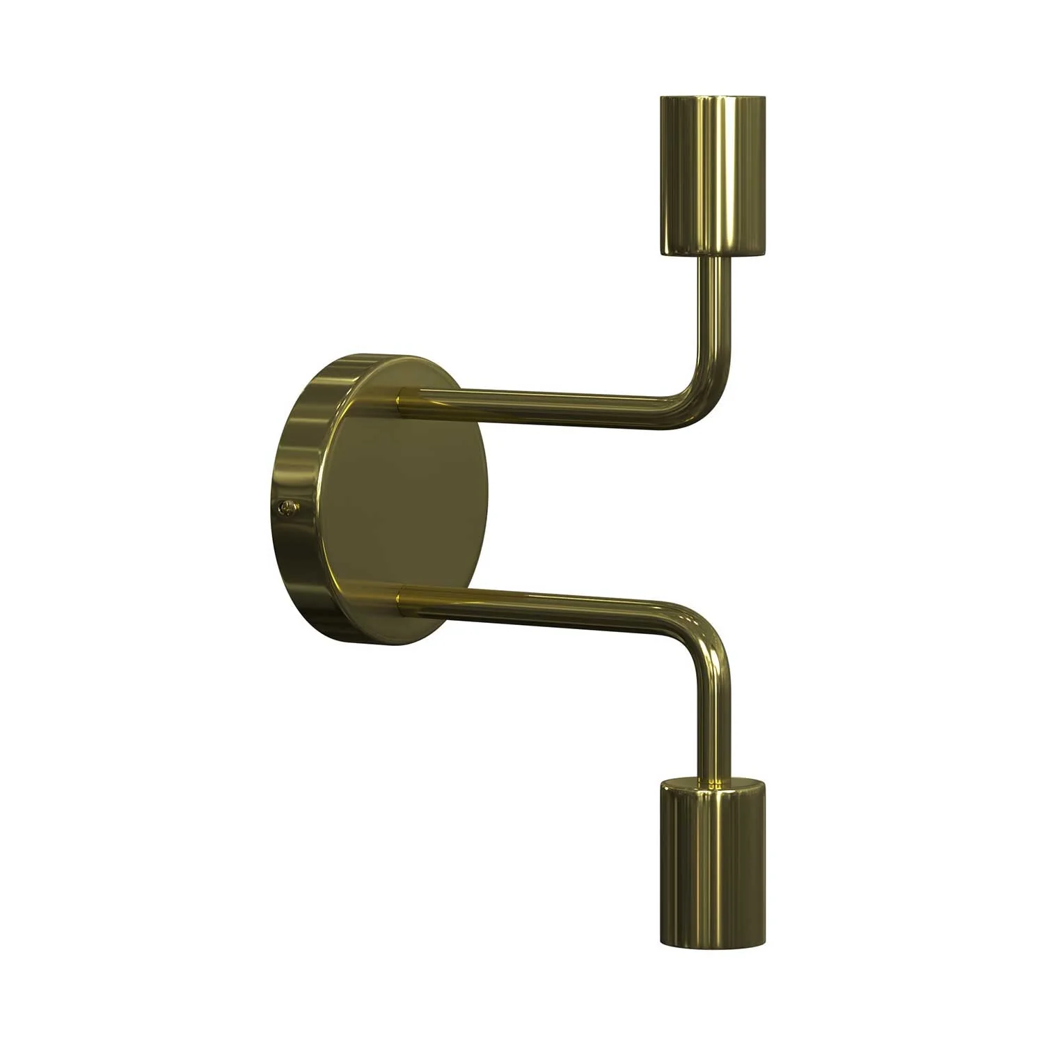 Fermaluce Metal, wall lamp in metal with double curved extension - Brass - Image 3