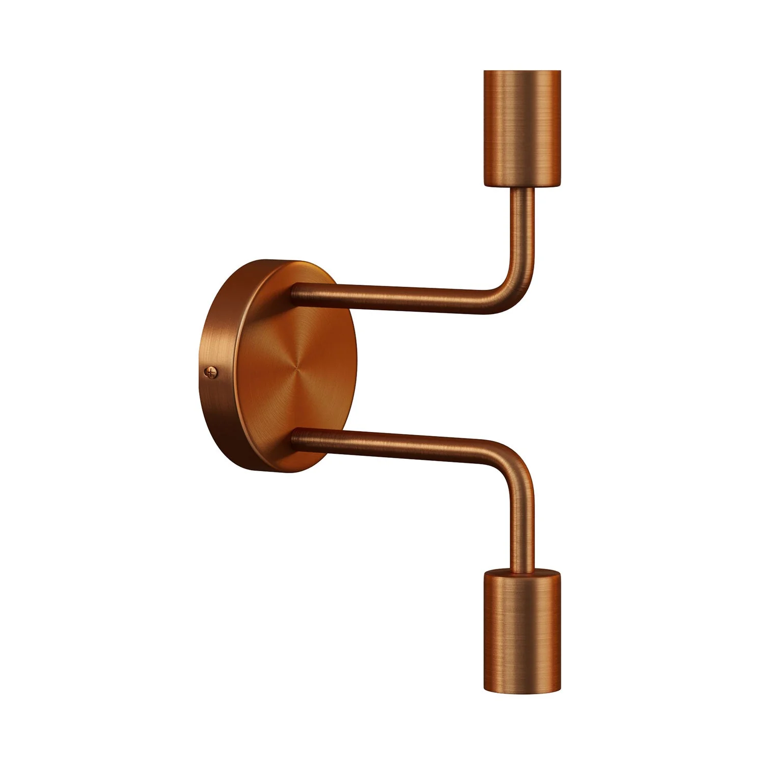 Fermaluce Metal, metal wall lamp with double curved extension - Satin copper - Image 3