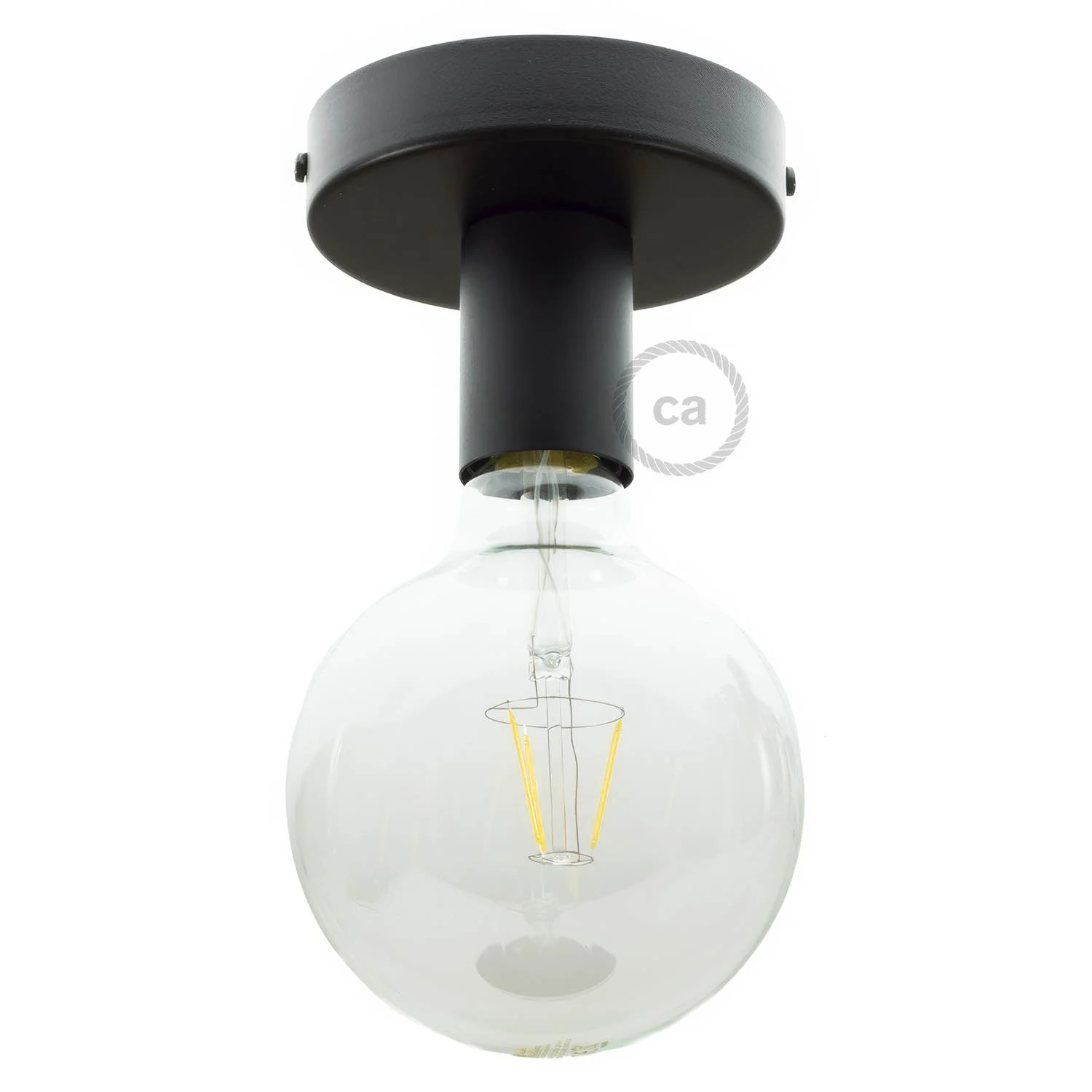 Fermaluce Metal, wall or ceiling flush light - Black