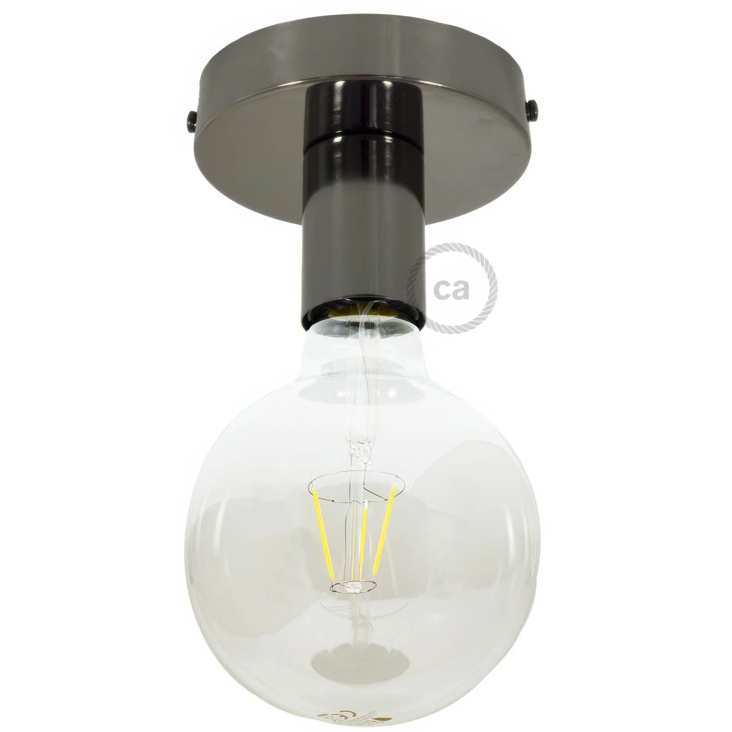 Fermaluce Metal, wall or ceiling flush light - Black pearl