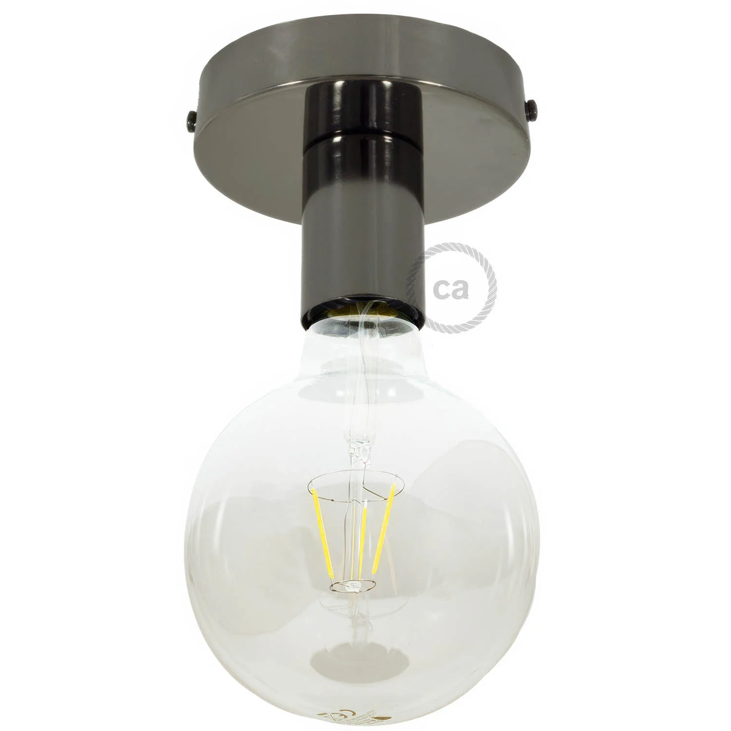 Fermaluce Metal, wall or ceiling flush light - Black pearl - Image 2