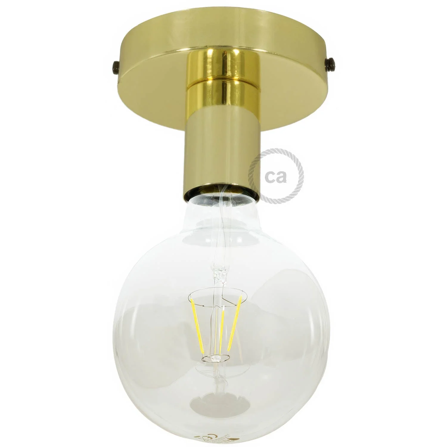 Fermaluce Metal, wall or ceiling flush light - Brass