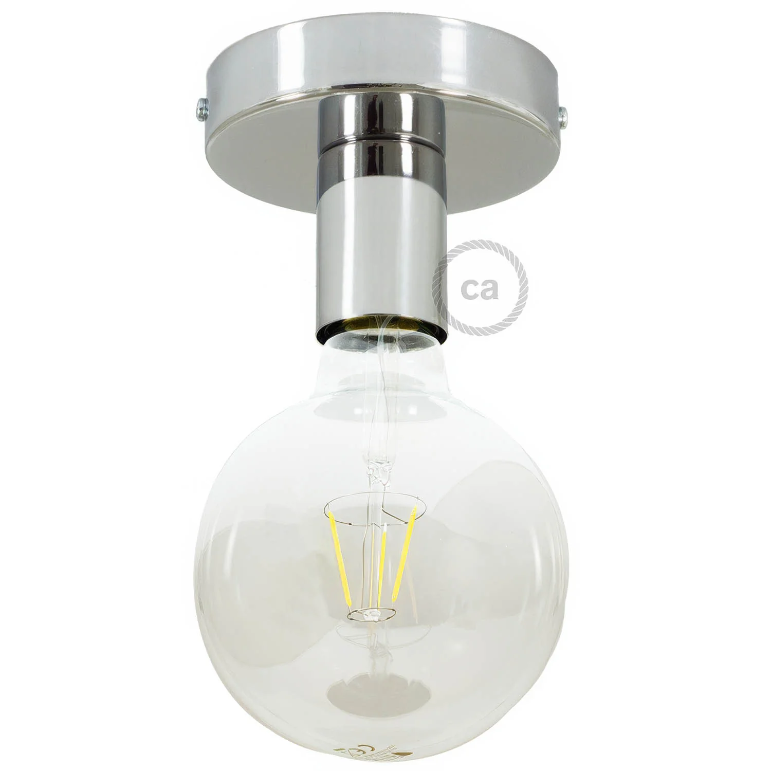 Fermaluce Metal, wall or ceiling flush light - Chrome - Image 2
