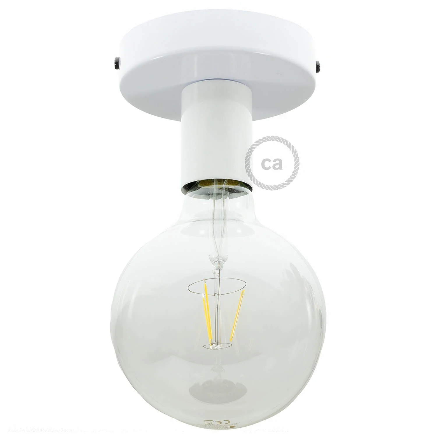 Fermaluce Metal, wall or ceiling flush light - Glossy White